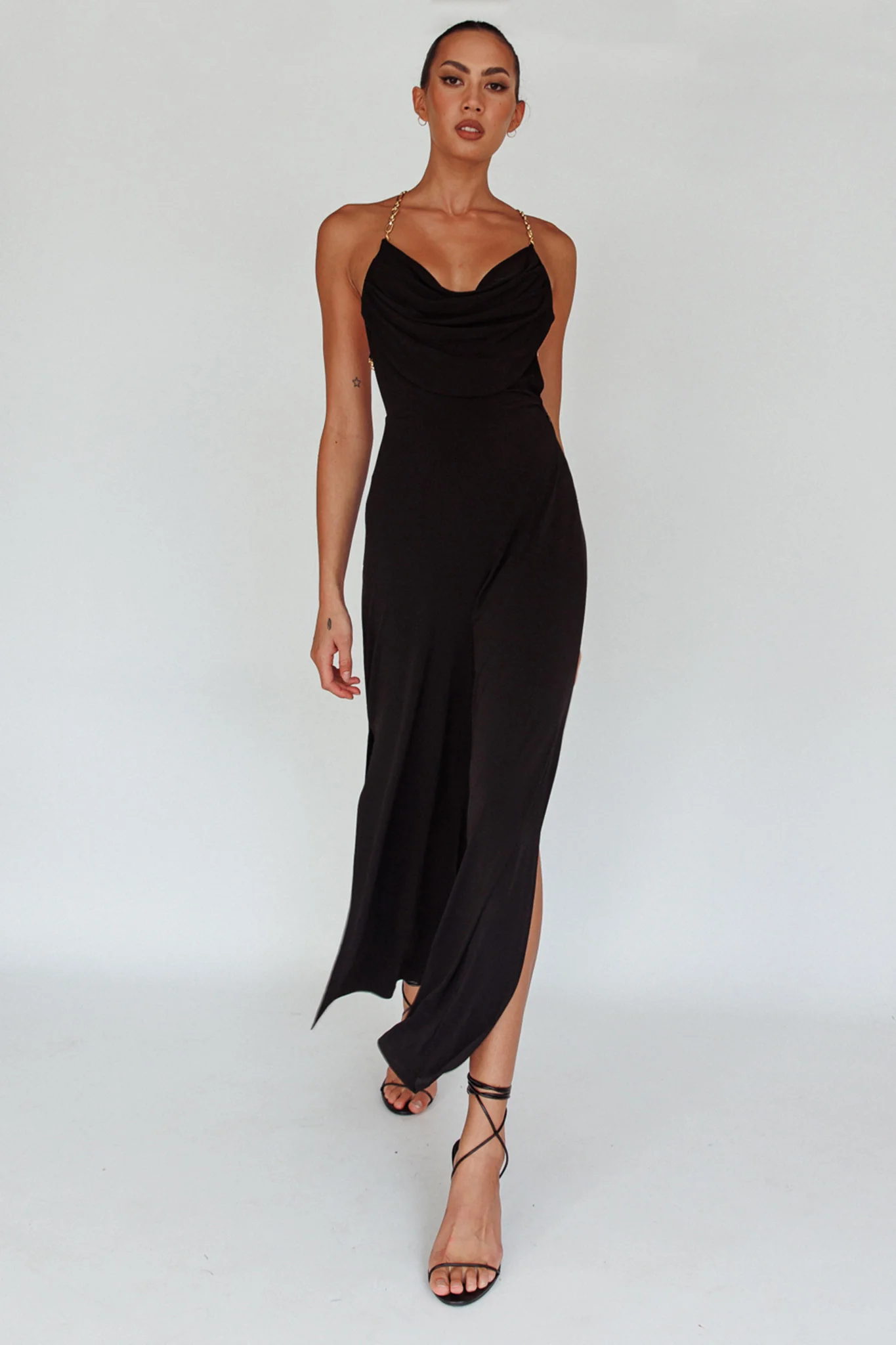 Emanuella Chain Strap Jumpsuit Black - Image 5