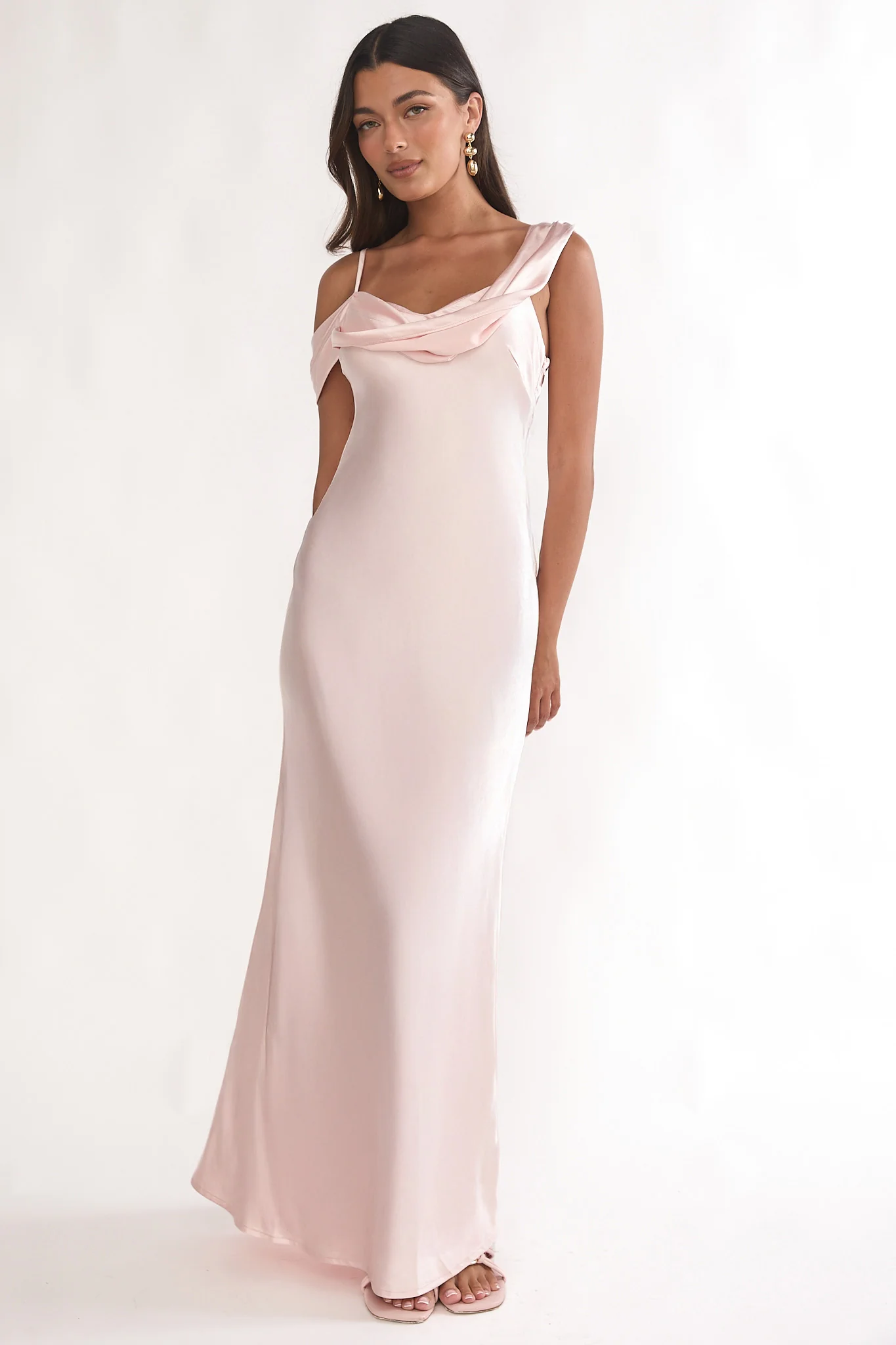 Emelle Asymmetric Neckline Maxi Dress Pink - Image 5
