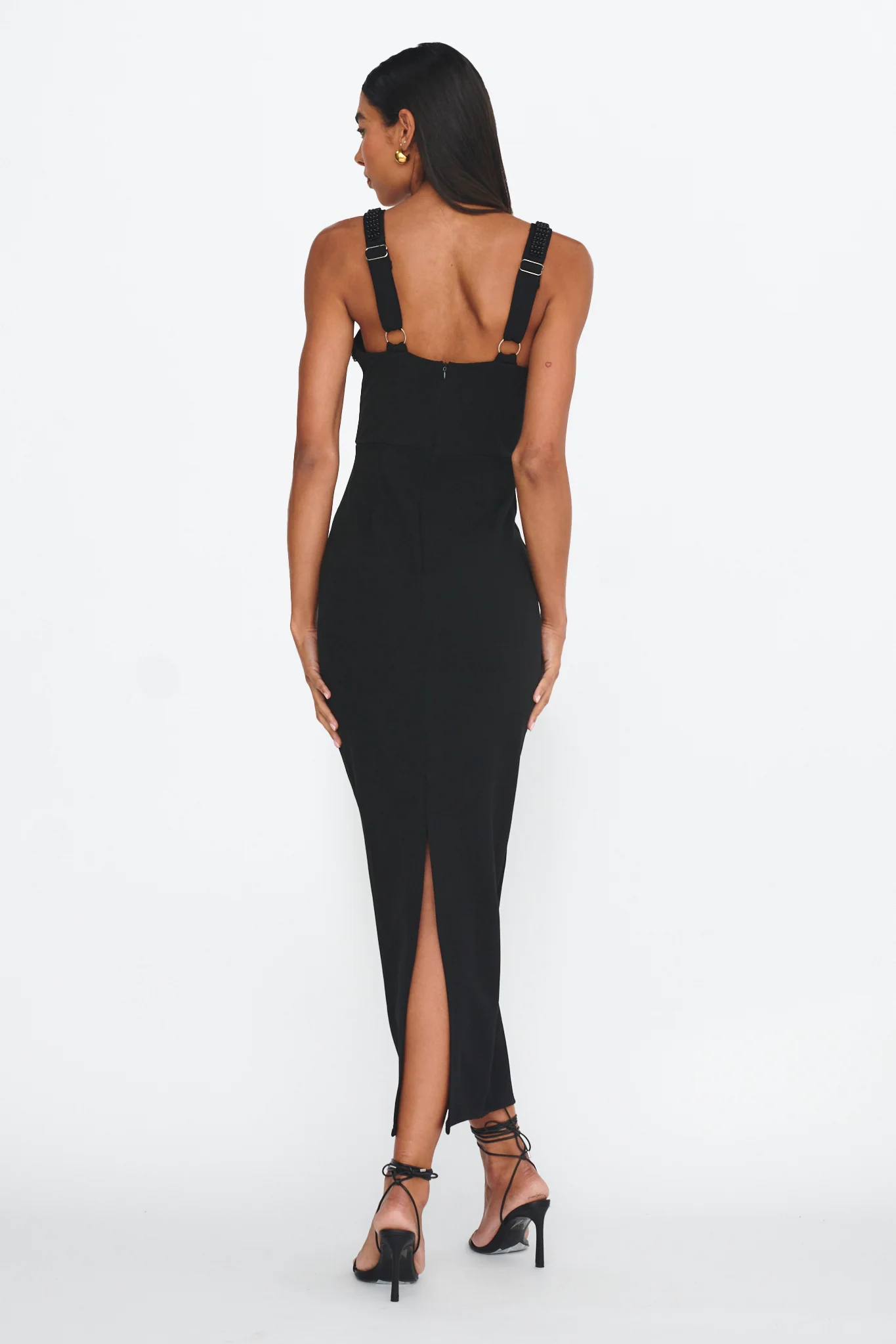 Emina Bead Trim Maxi Dress Black - Image 2
