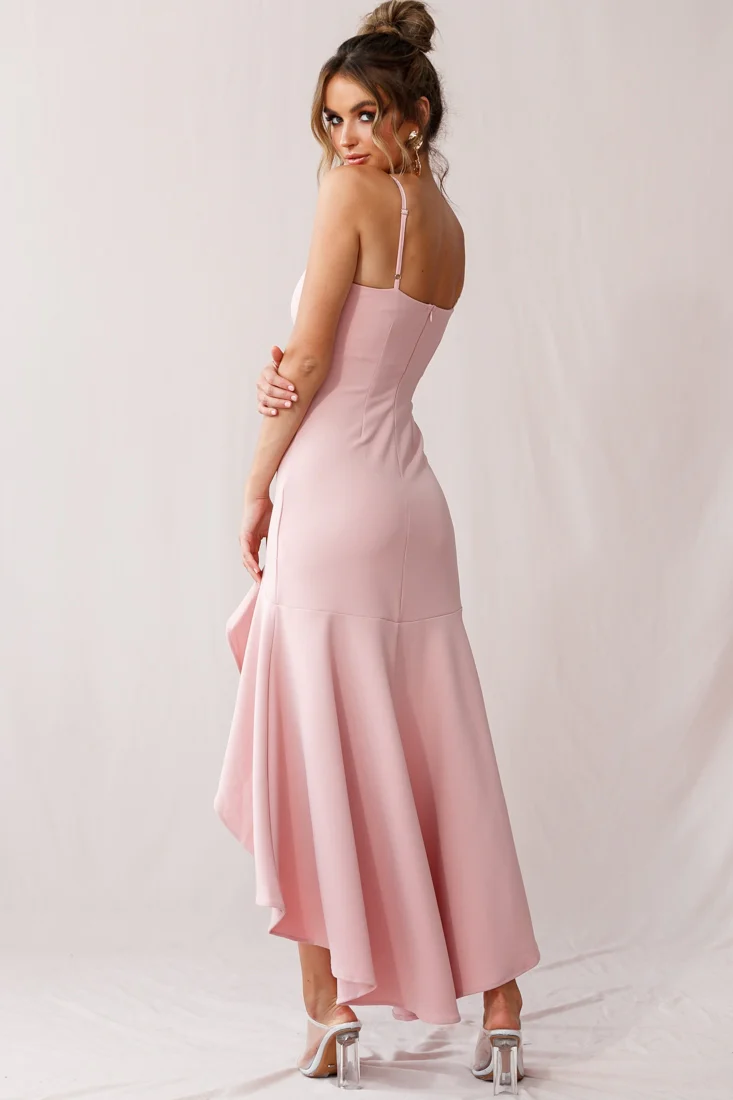 Emoji Asymmetrical Hemline Dress Blush - Image 3