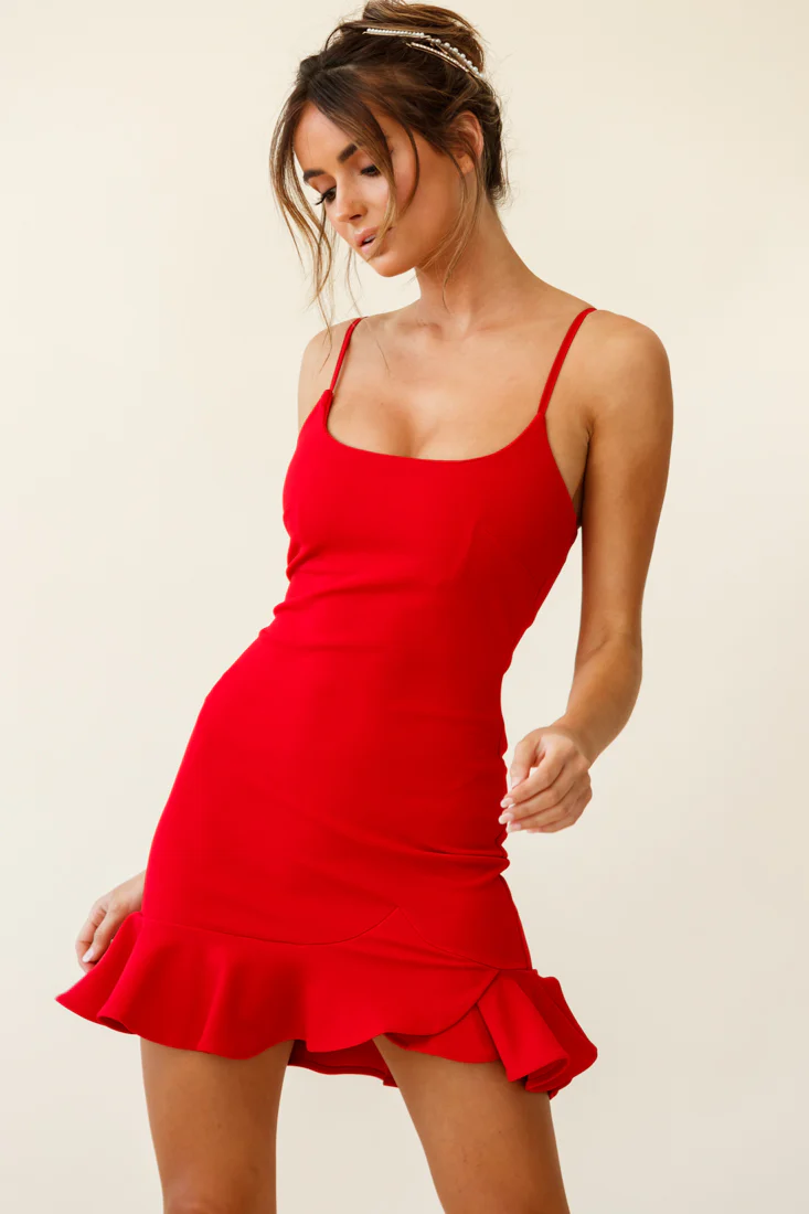 Emoji Bodycon Mini Dress Red - Image 7