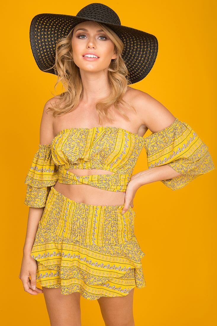 Emory Floral Print Skort Yellow - Image 7
