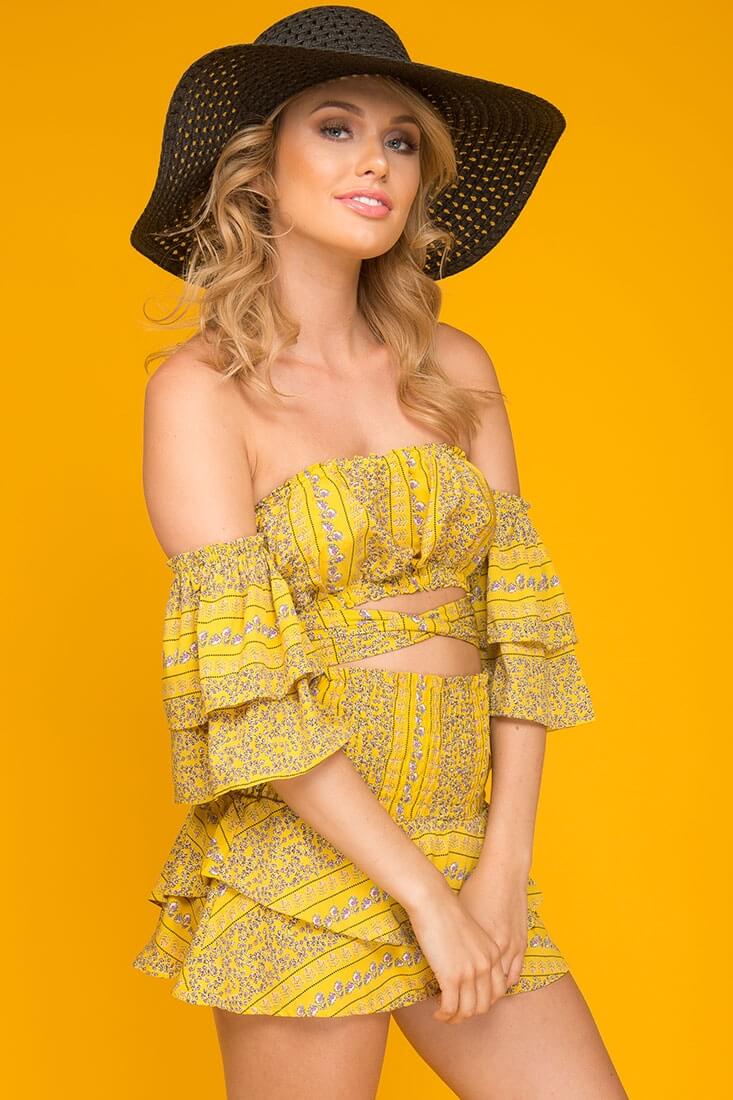 Emory Floral Print Top Yellow - Image 5