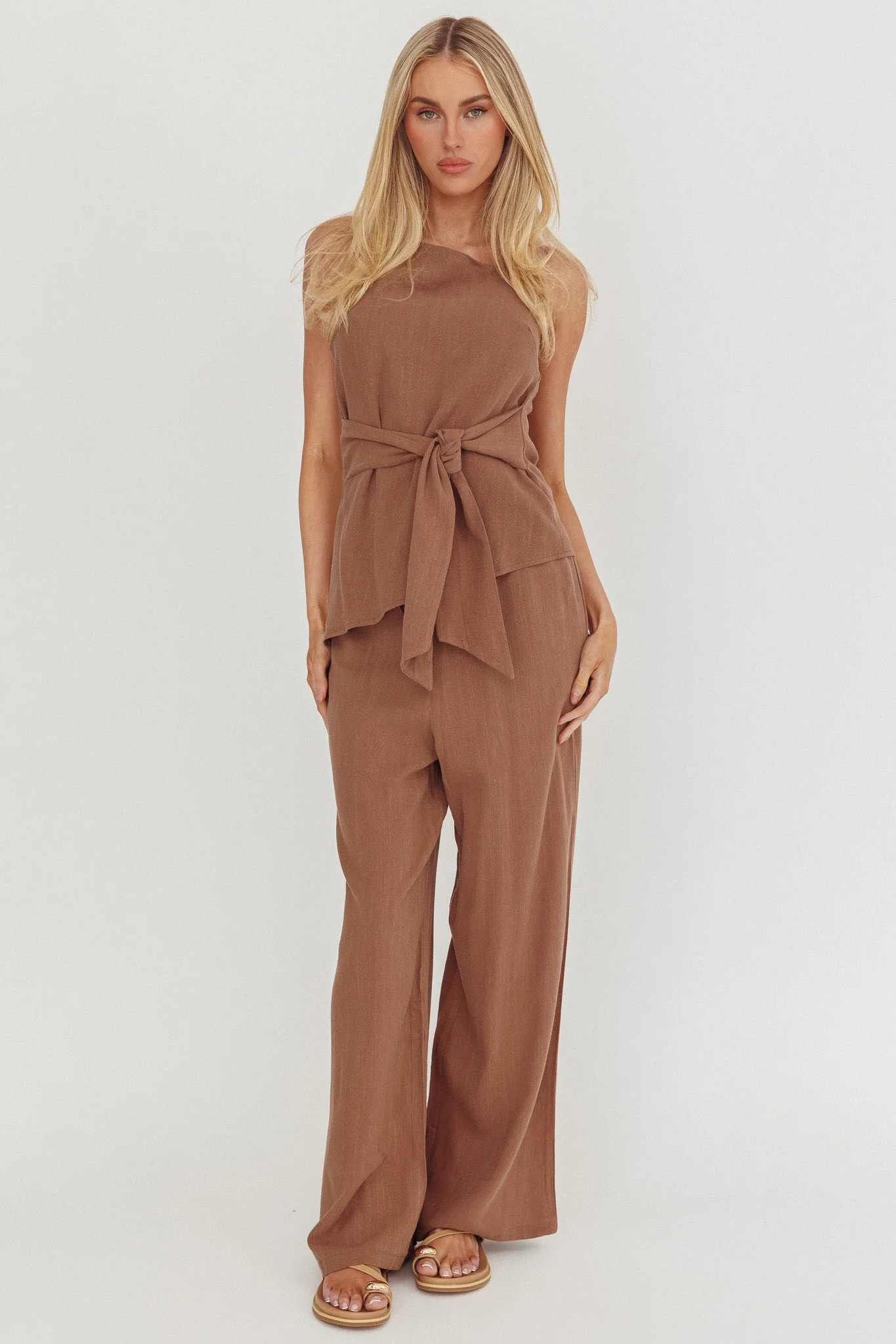 Eniola Drawstring Pants Chocolate - Image 4