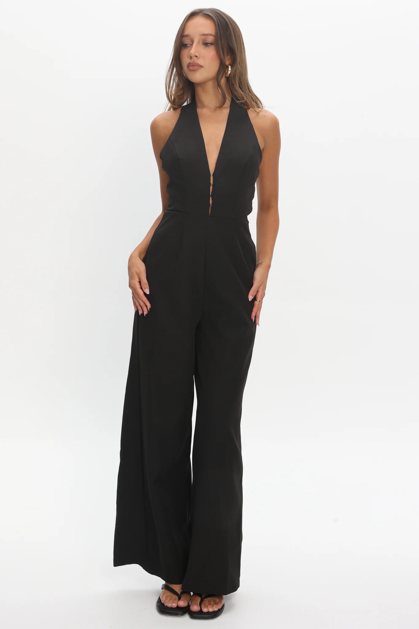 Enlighten Halterneck Jumpsuit Black - Image 2