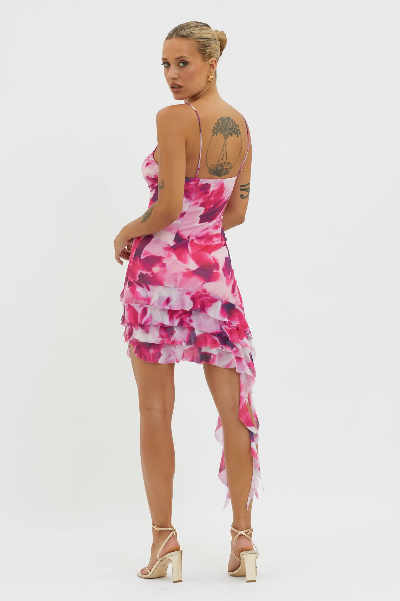 Envious Ruffle Trim Mini Dress Pink - Image 2