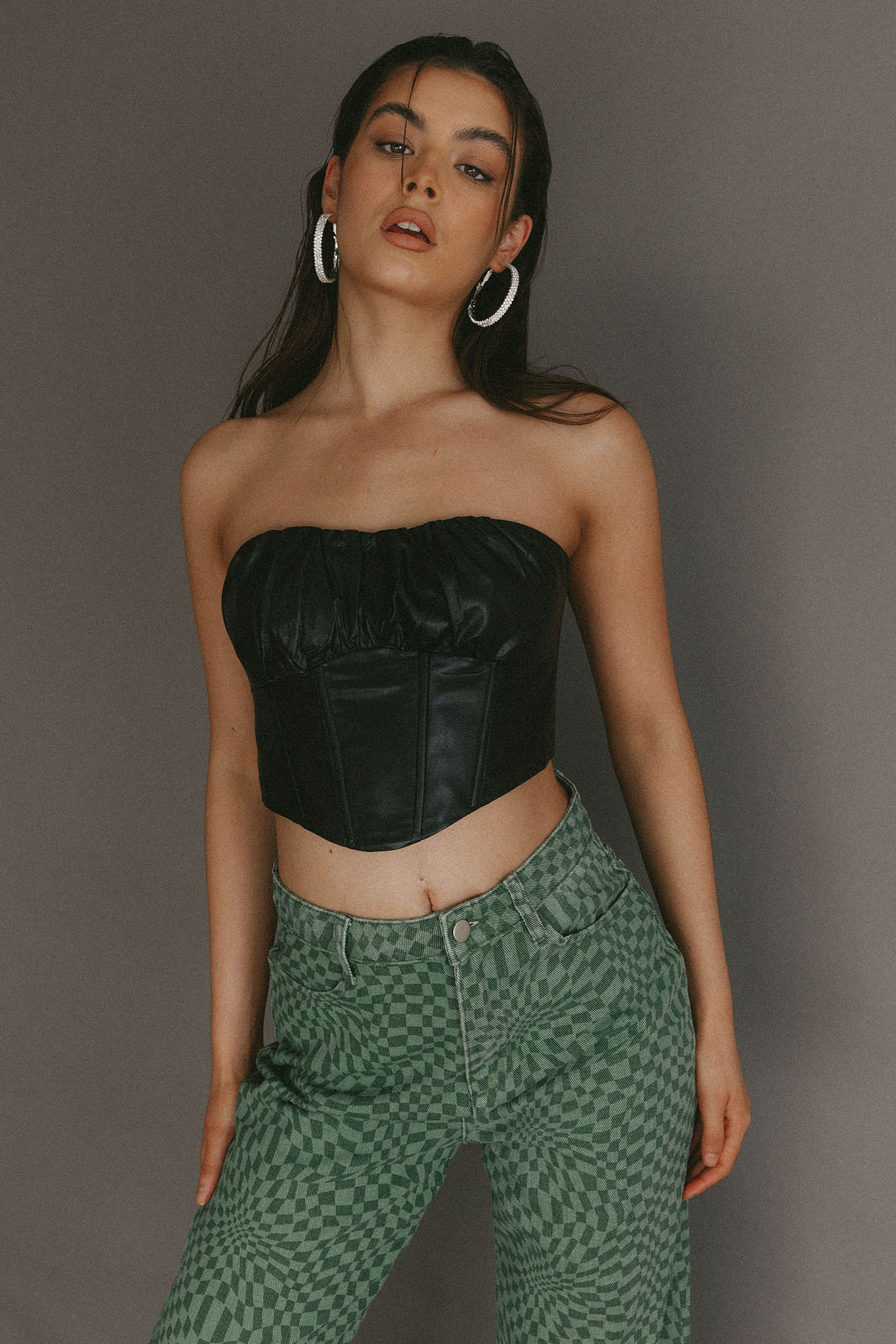 Erikah Strapless Corset Crop Top Black - Image 4
