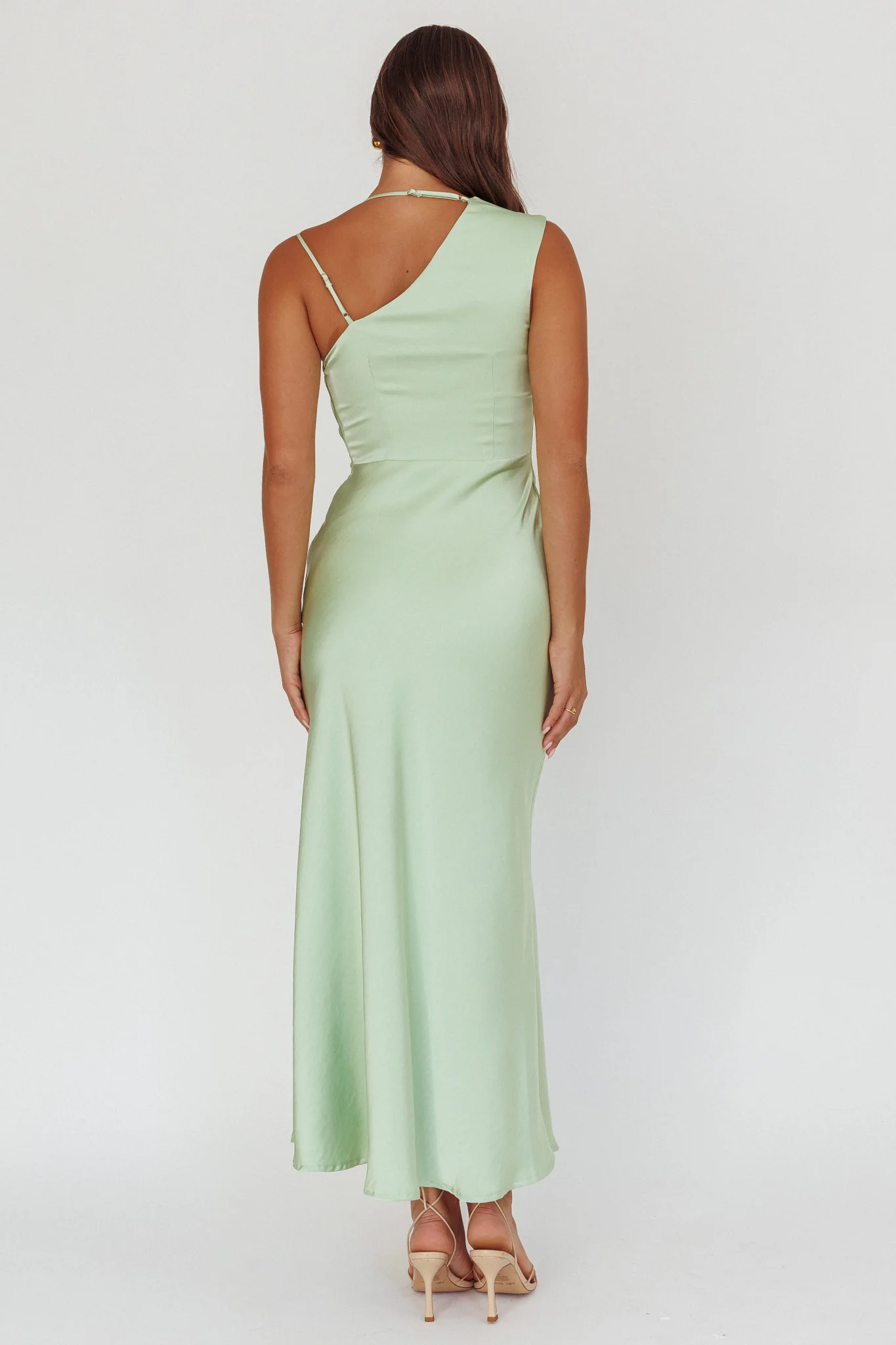 Eros Asymmetric Cowl Neck Maxi Dress Leaf - Image 3