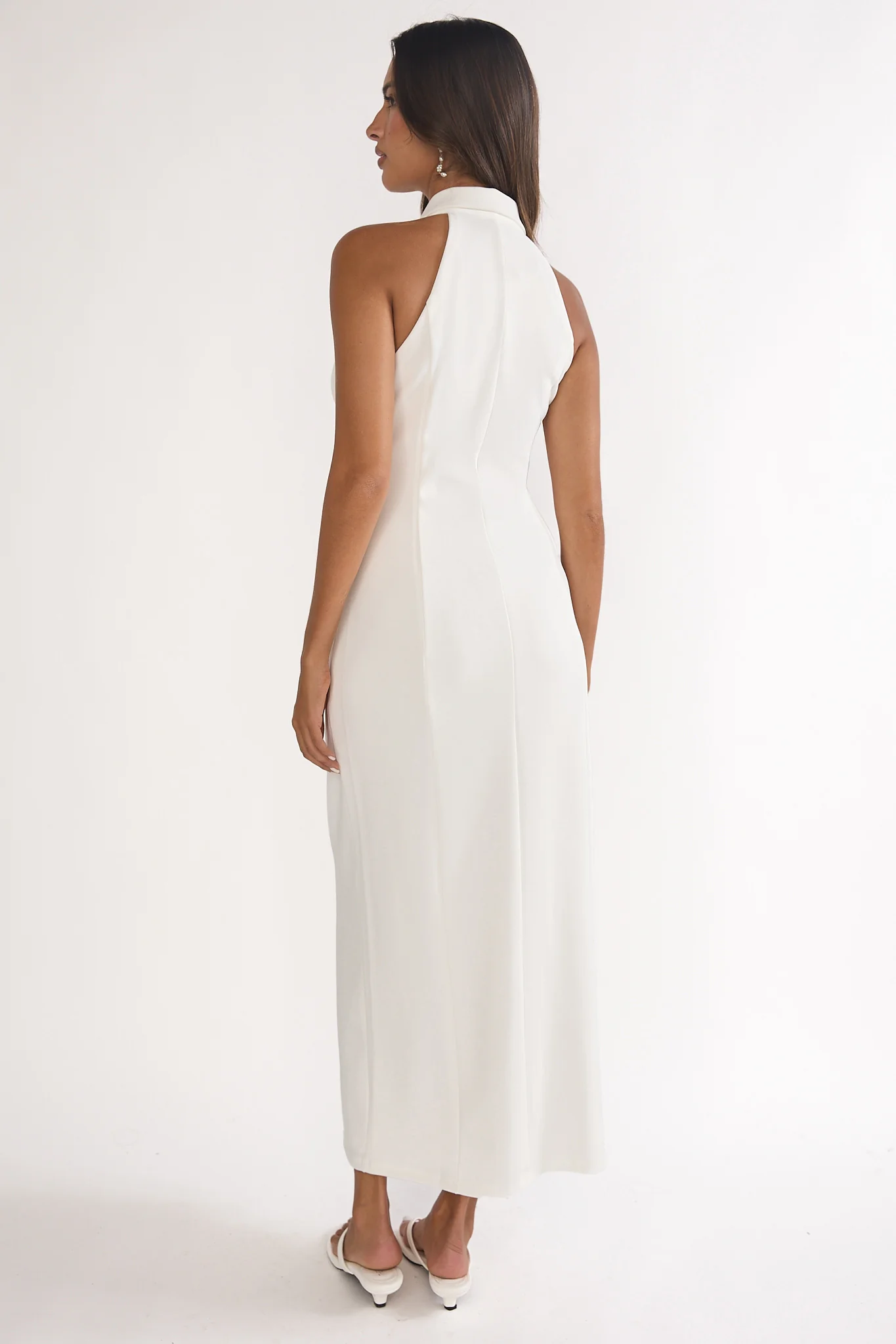 Esmarie Collared Maxi Dress White - Image 2