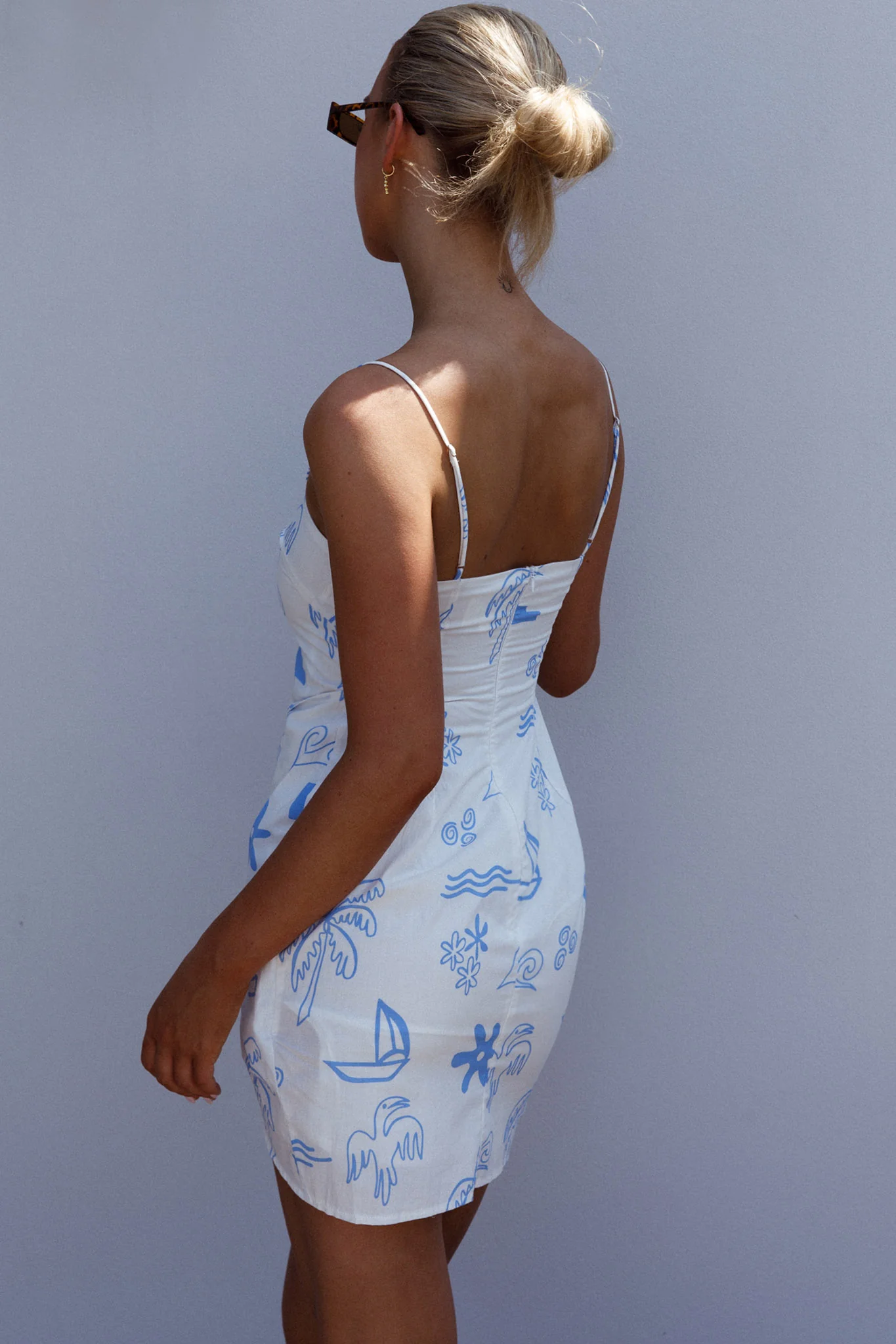 Euro Trip Wrap Mini Dress Nautical White - Image 2