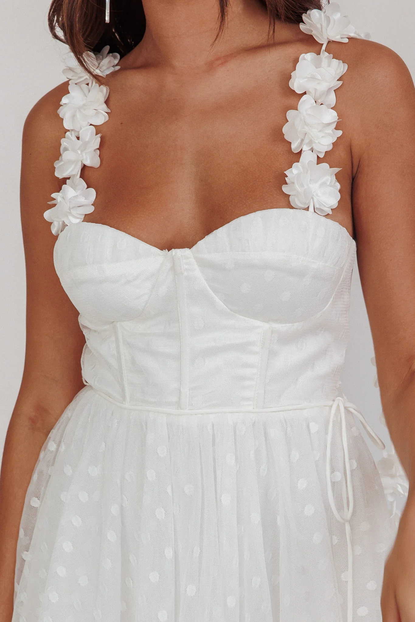 Fairytale Dream Floral Strap Mini Dress White - Image 5