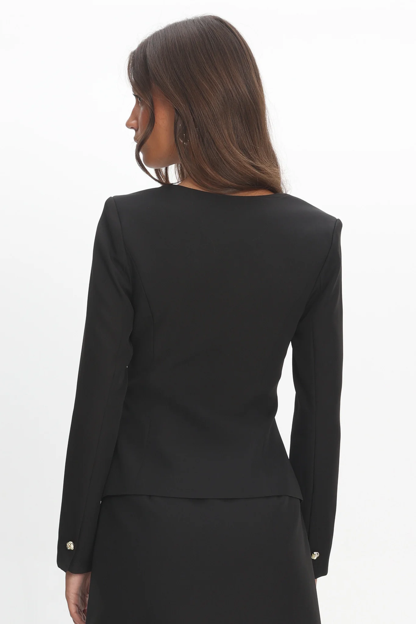 Fellie Button Front Top Black - Image 3