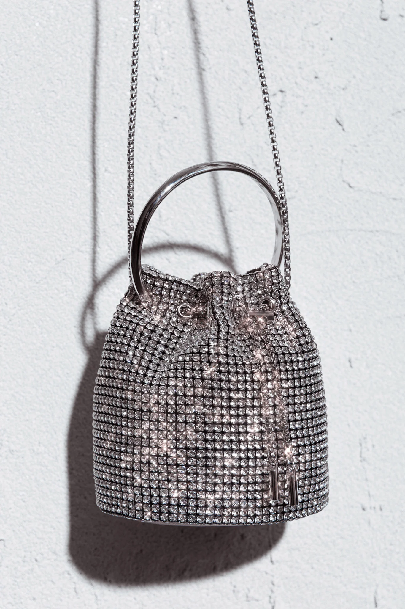 Fifth Avenue Diamante Bucket Bag Silver - Image 4