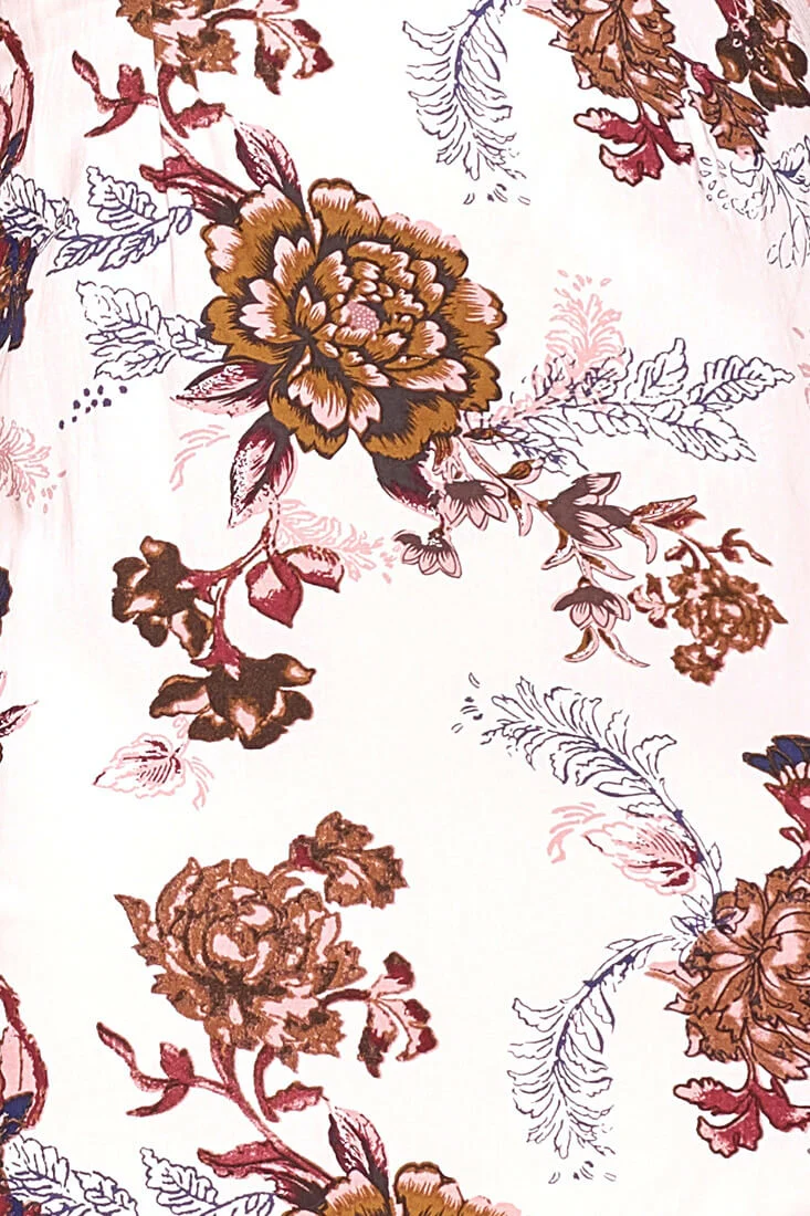 Finn Fitted Floral Mini Dress Mocha - Image 5