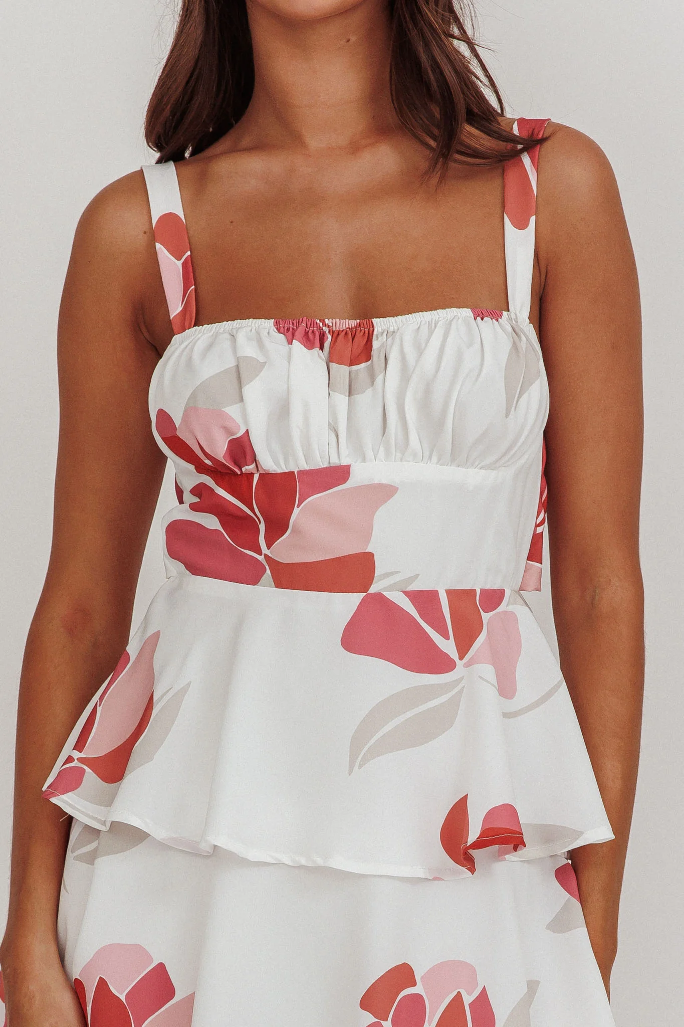 Provence Bloom Tiered Floral Maxi Dress Rose - Image 4