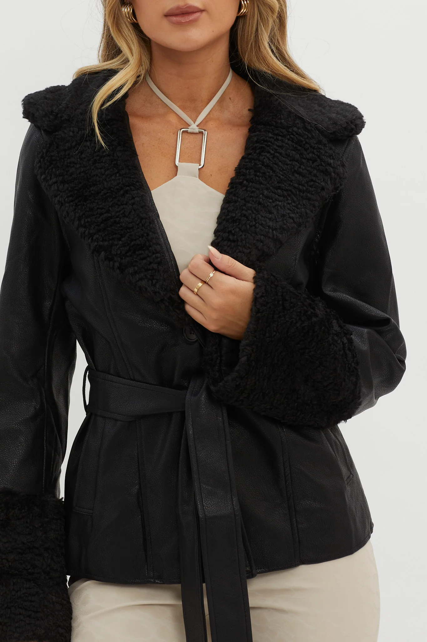 Fireside Teddy Lapel Jacket Black - Image 3