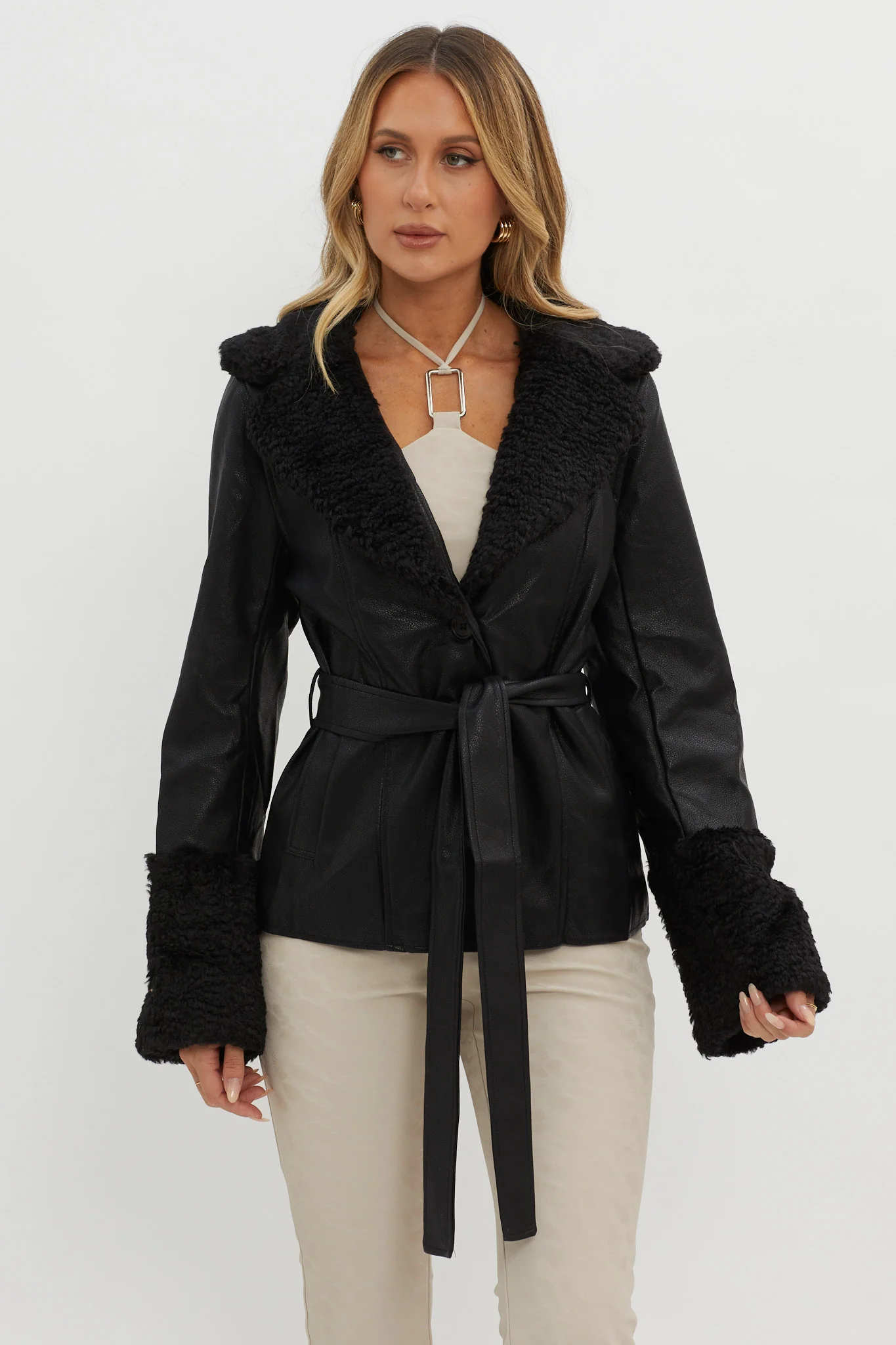 Fireside Teddy Lapel Jacket Black - Image 5
