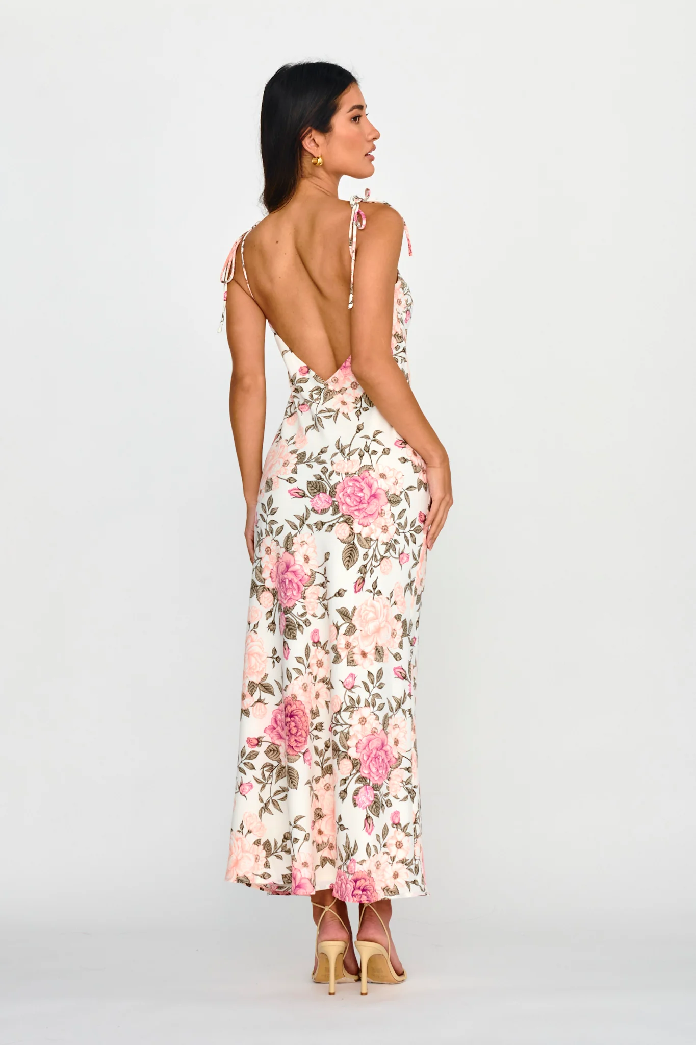 Florenze Tied Shoulder Dress Floral Pink - Image 2