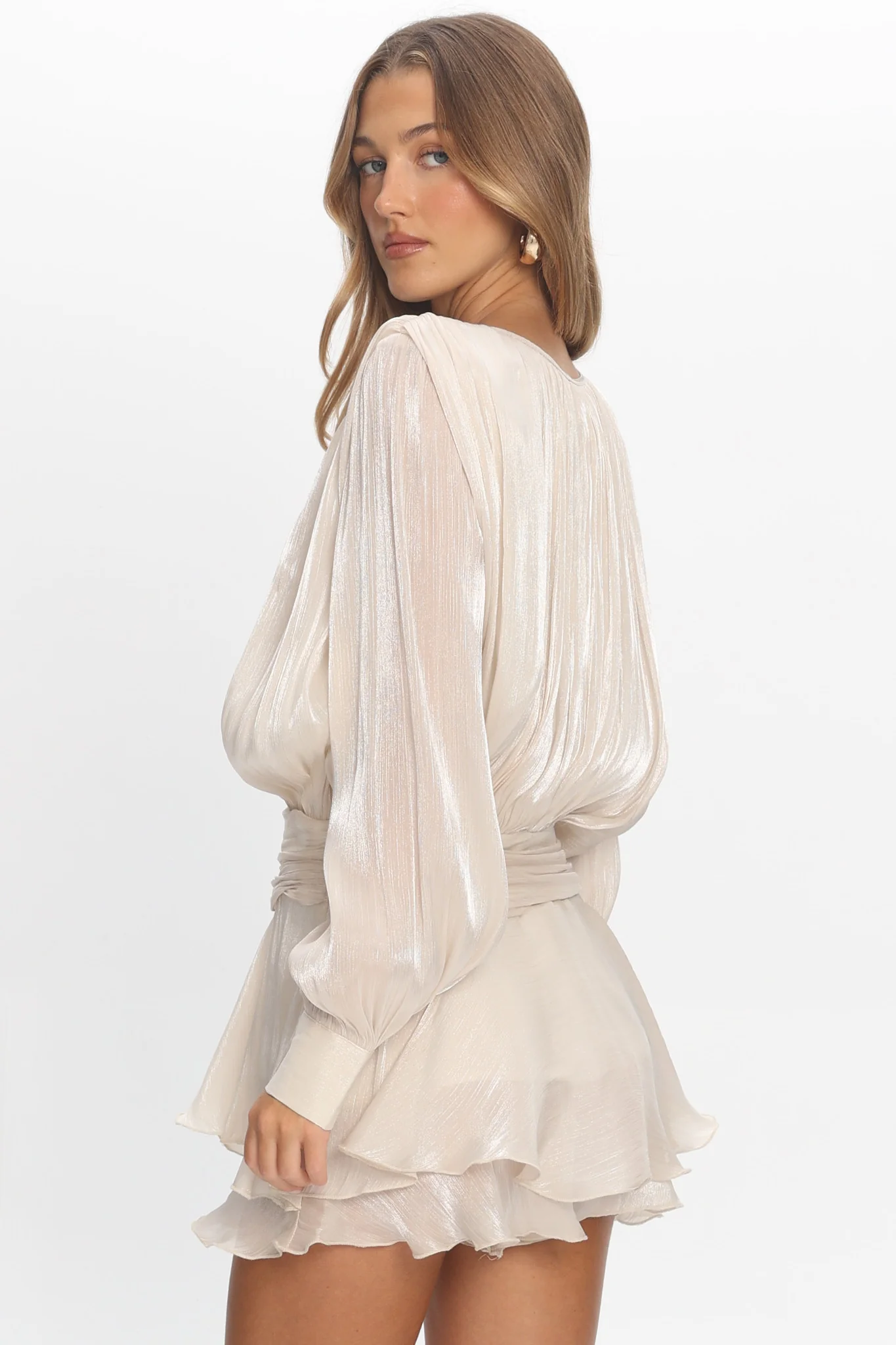 Fontaine Long Sleeve Layered Romper Oyster - Image 3