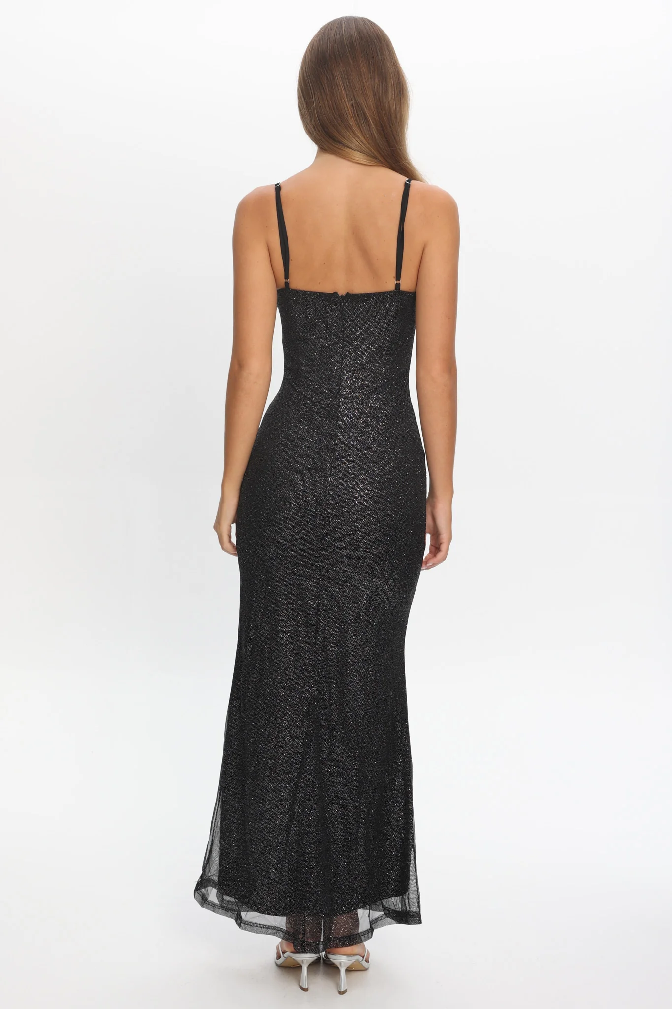 Fortune Bust Tie Maxi Dress Sparkle Black - Image 3