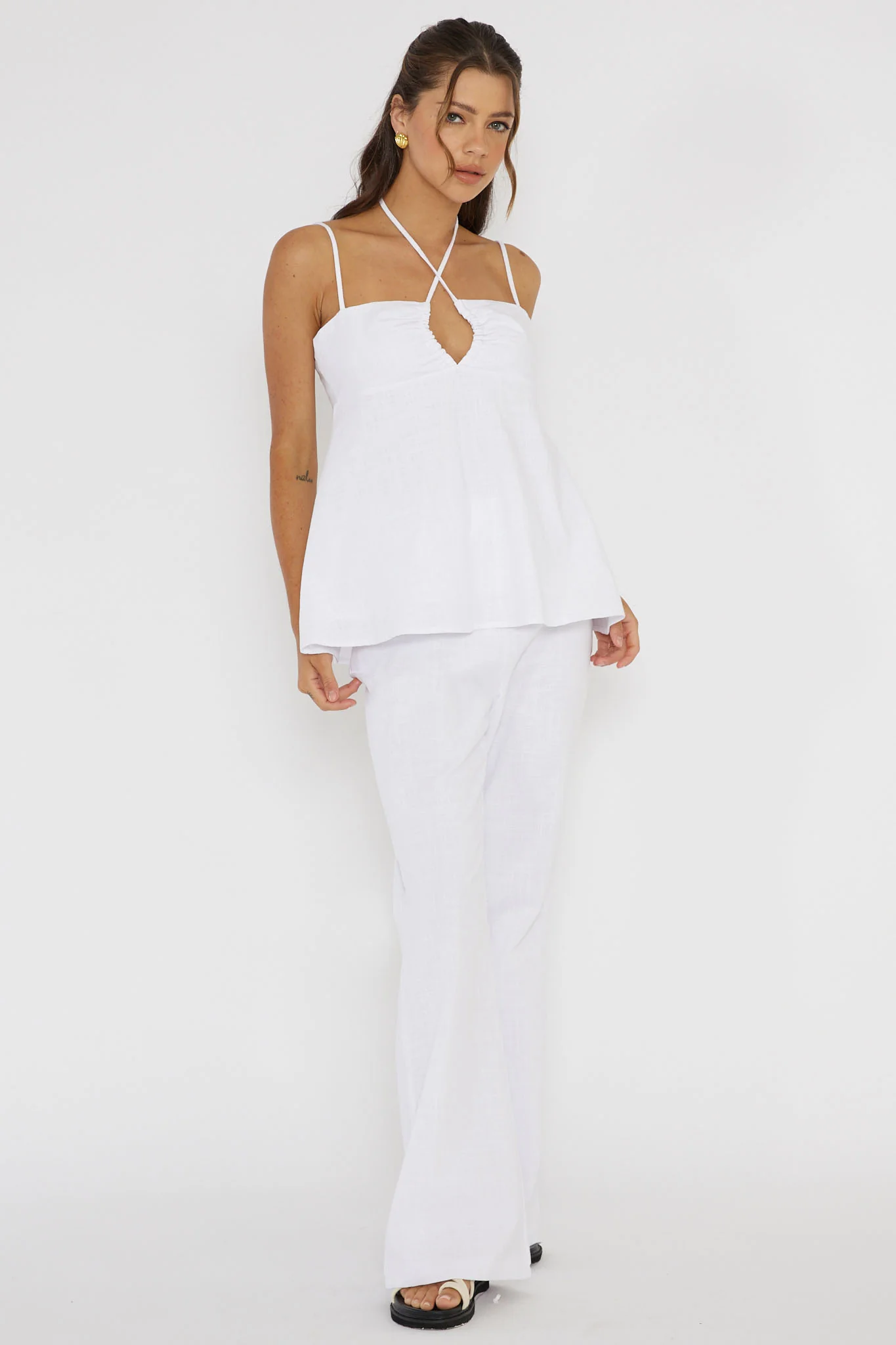 Freestyle Flared Pants White - Image 4