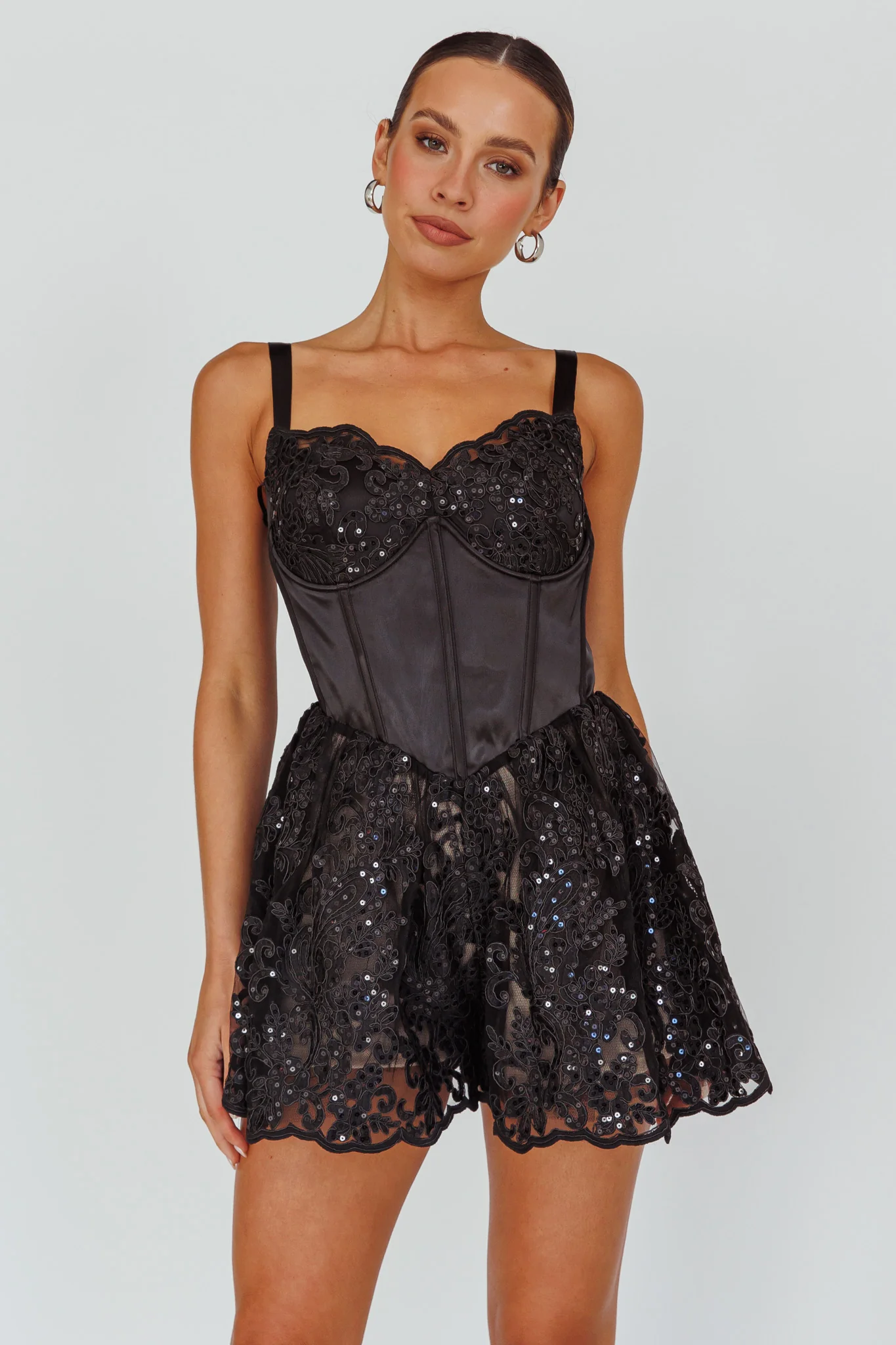 Georgia May Lace Romper Black - Image 6