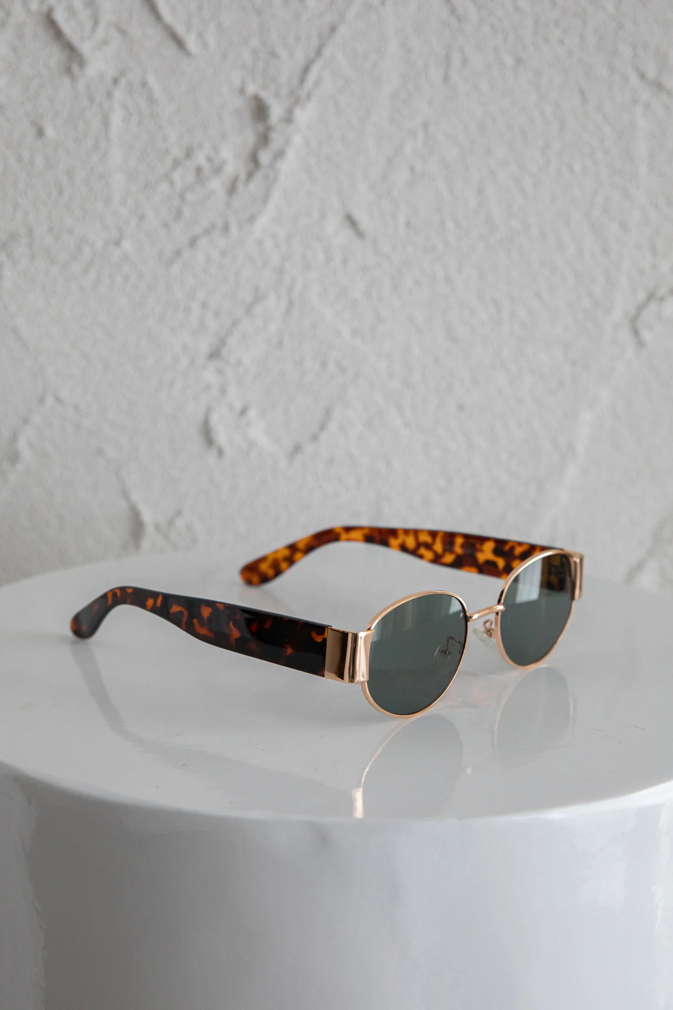 Germa Oval Metal Sunglasses Tort - Image 3