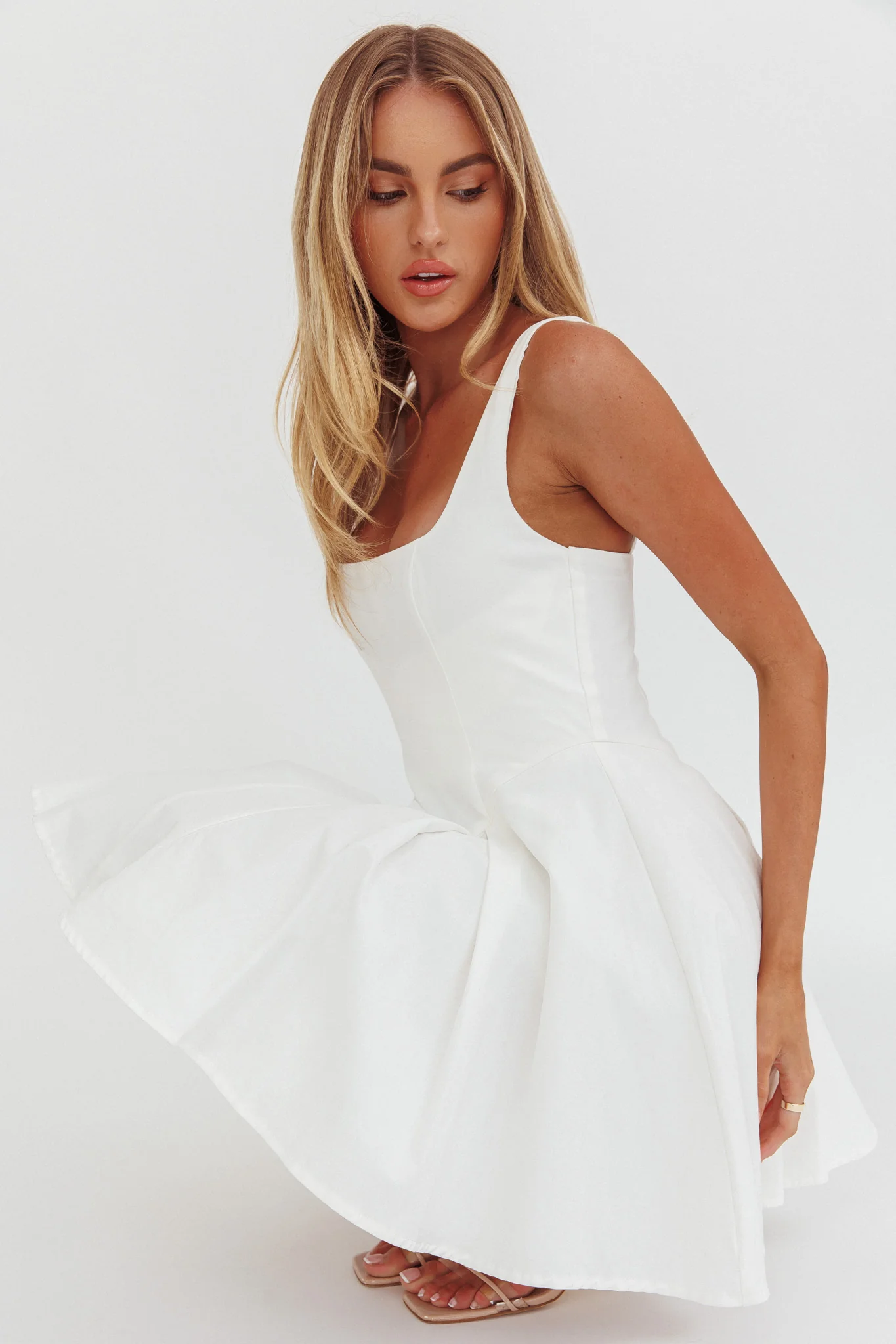 Get My Attention A-Line Mini Dress White - Image 2