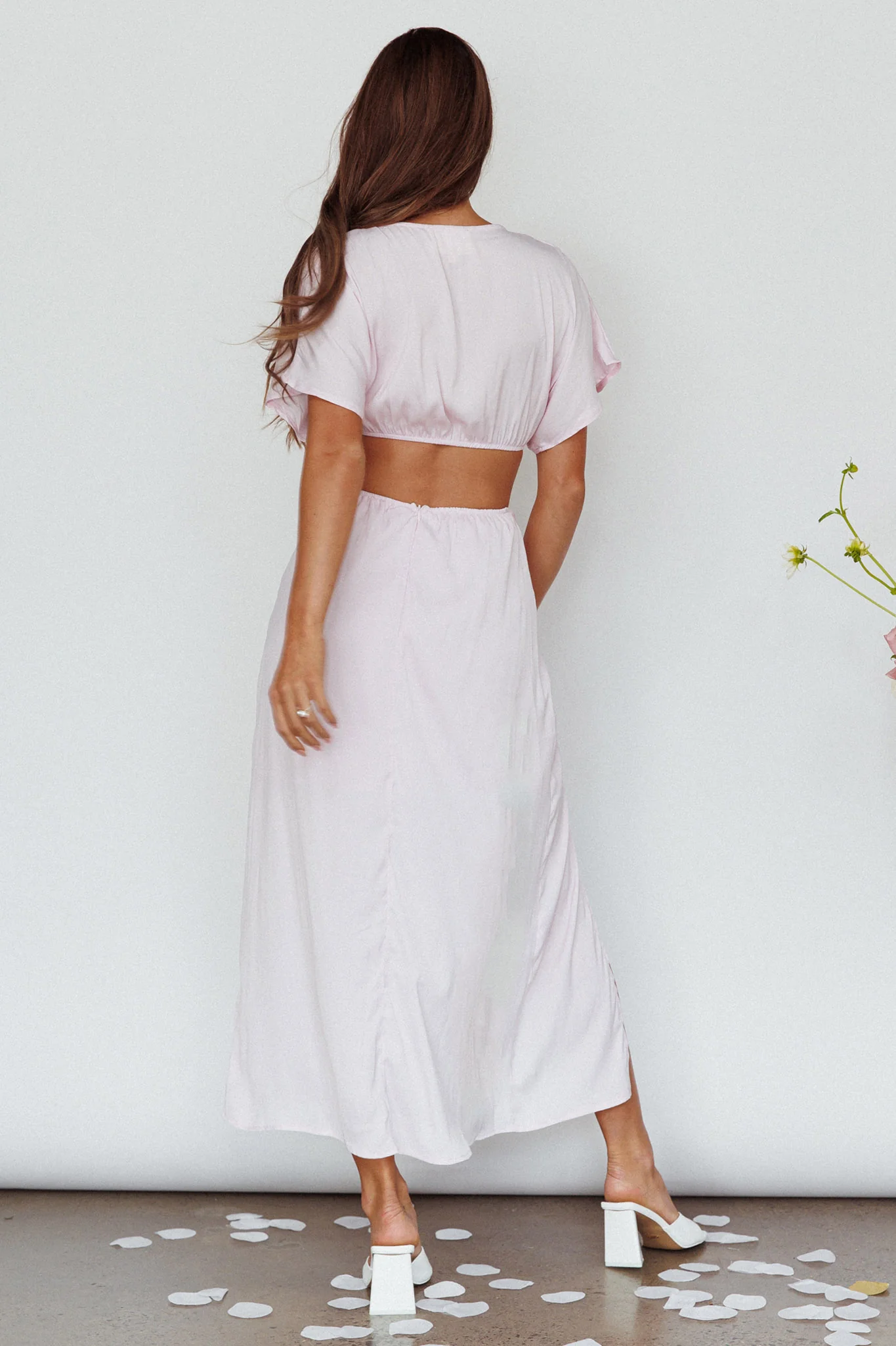 Getaway Cut-Out Waist Midi Dress Pink - Image 2