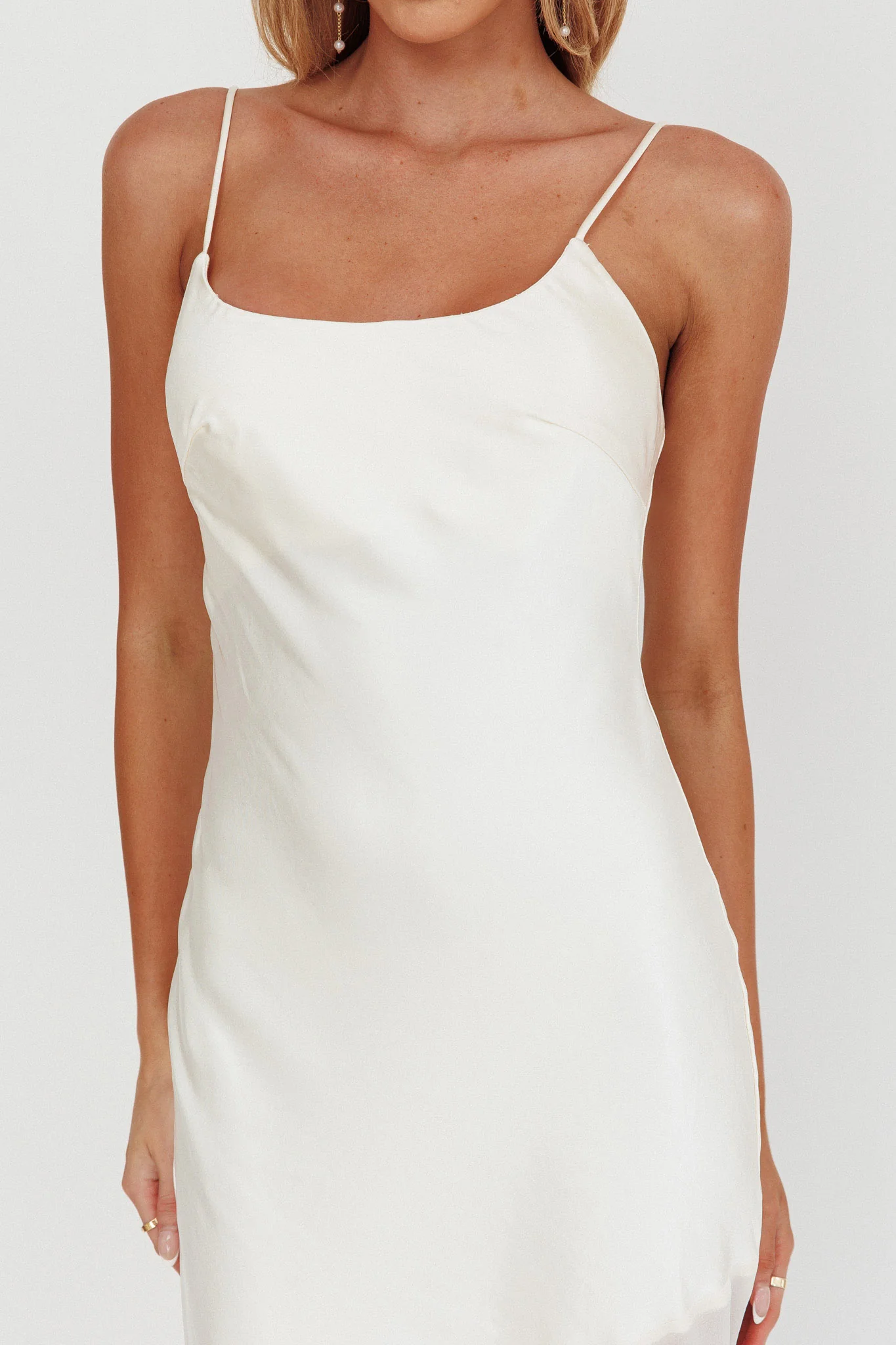 Gilded Dream Chiffon Hem Maxi Dress Oyster - Image 3