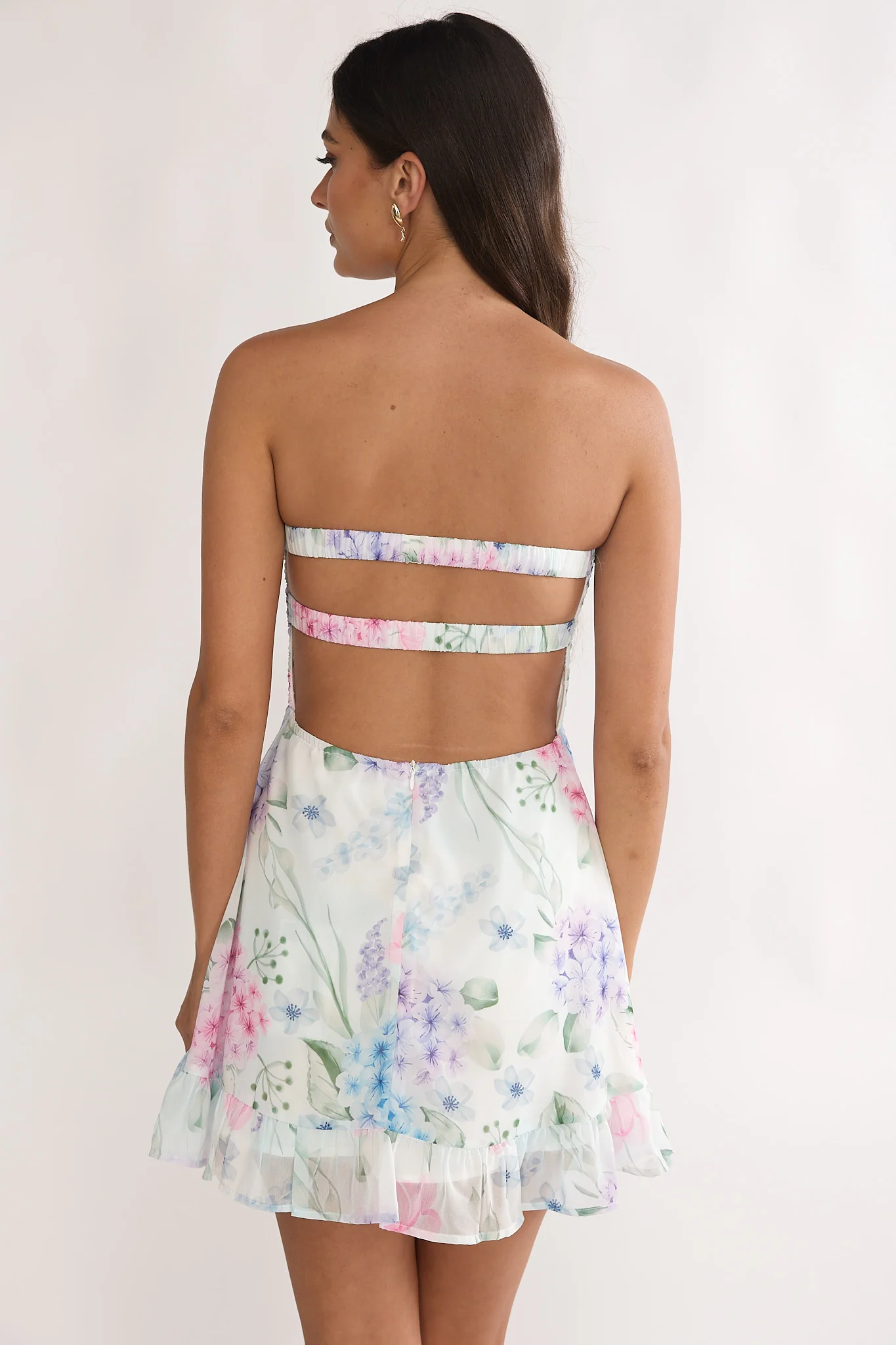 Gloria Day Tied Bust Strapless Mini Dress Lilac - Image 4