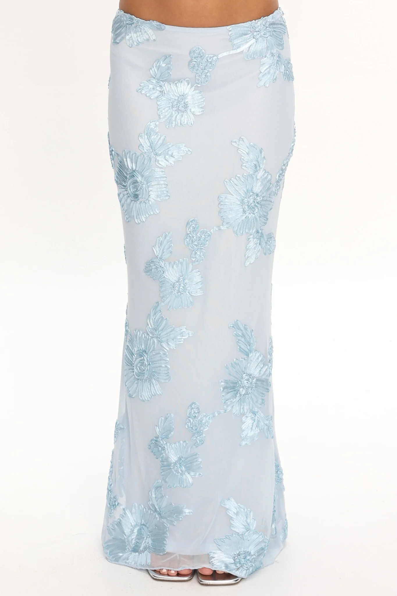 Golden Hours Maxi Skirt Embellished Light Blue - Image 4