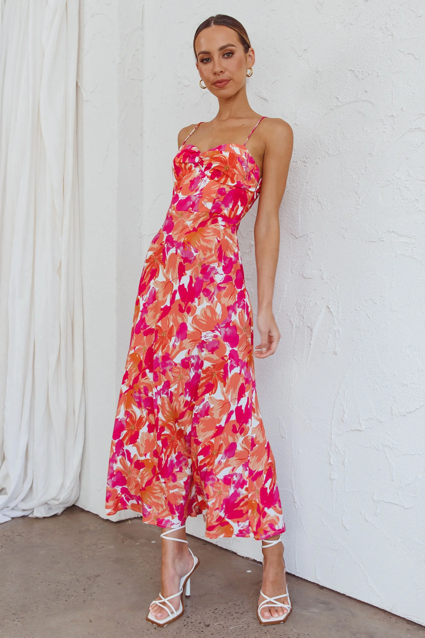 Golden Sands Cami Strap Maxi Dress Floral Red - Image 6