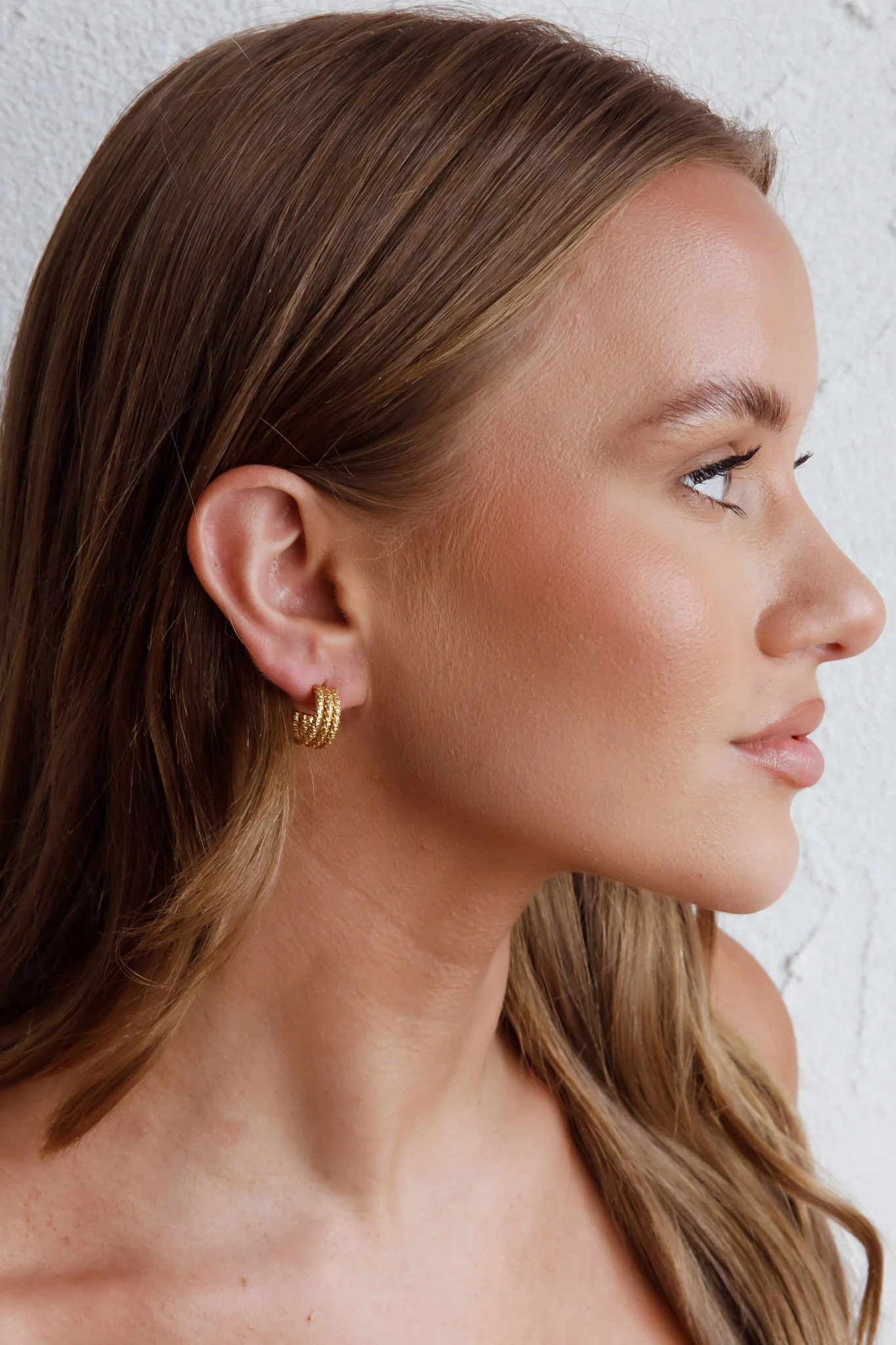 Goldilocks Open Hoop Earrings Gold - Image 2