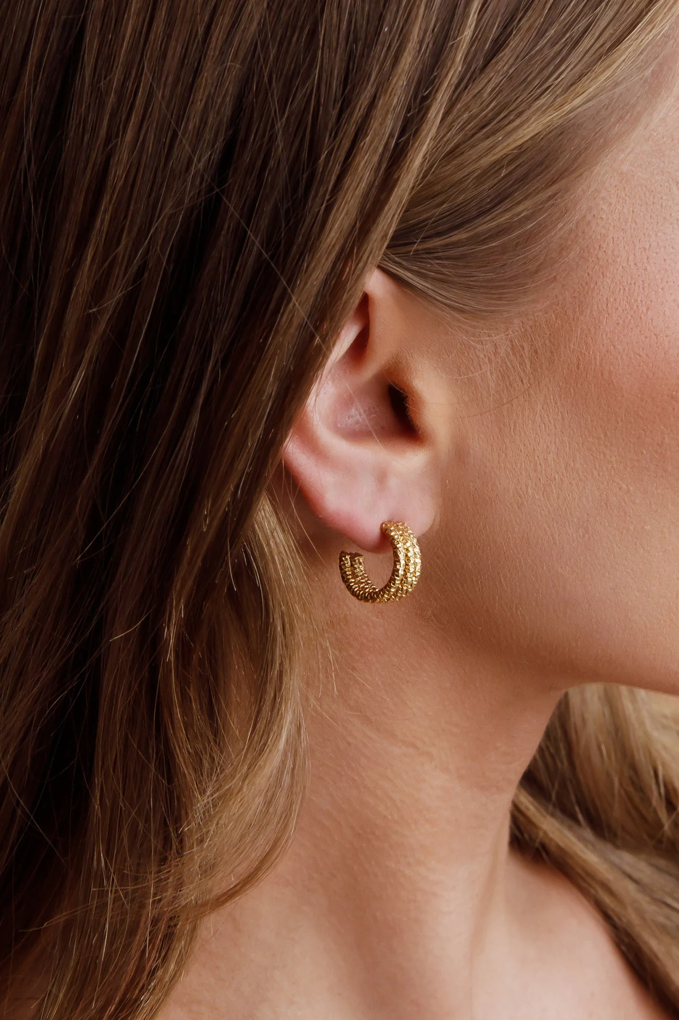 Goldilocks Open Hoop Earrings Gold - Image 3