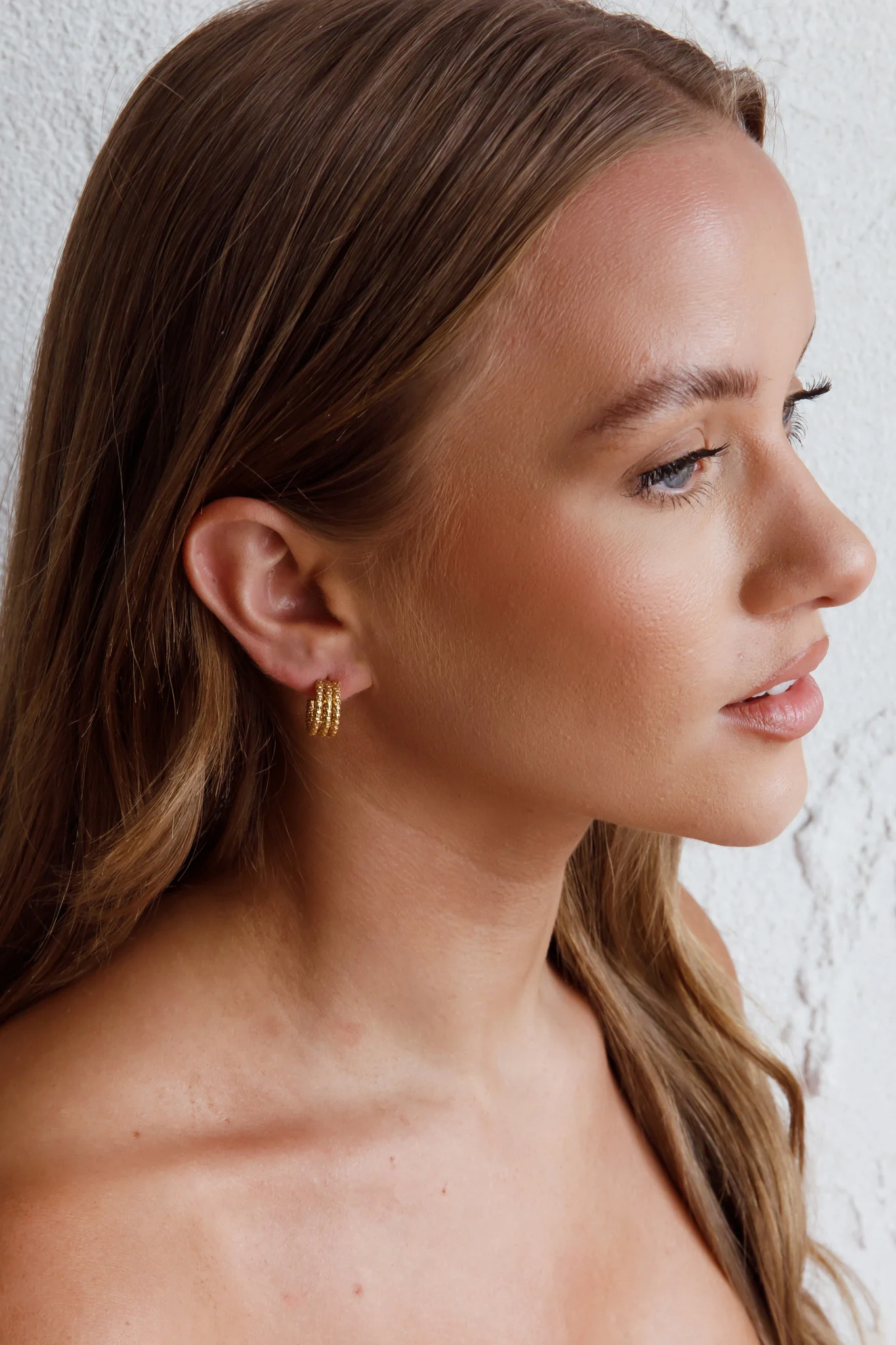 Goldilocks Open Hoop Earrings Gold - Image 5