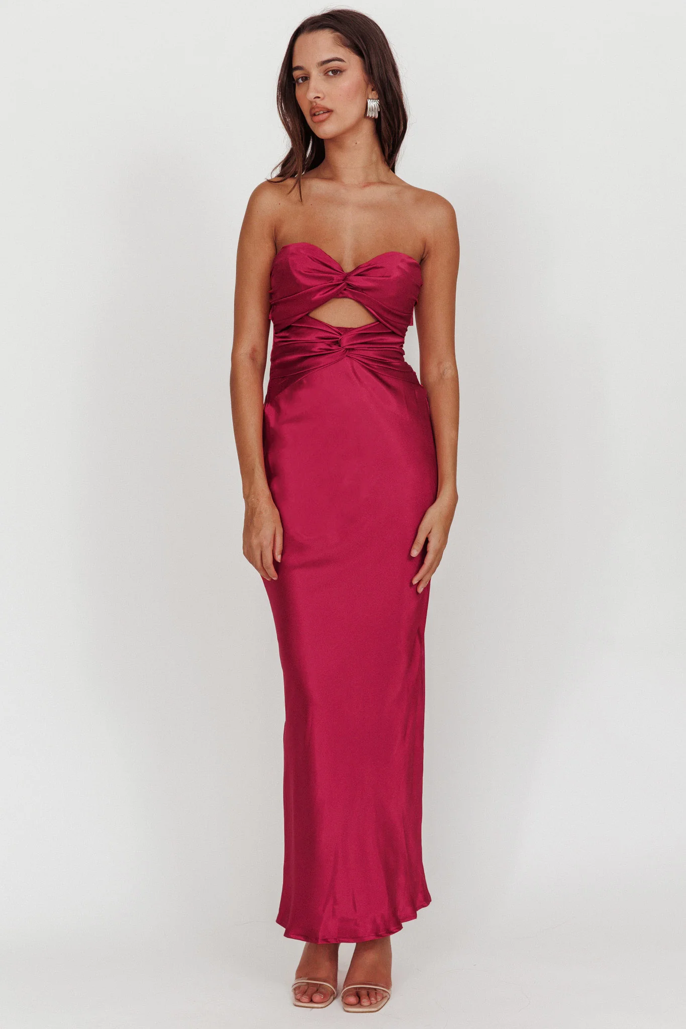Good Impression Double Twist Maxi Dress Plum - Image 3
