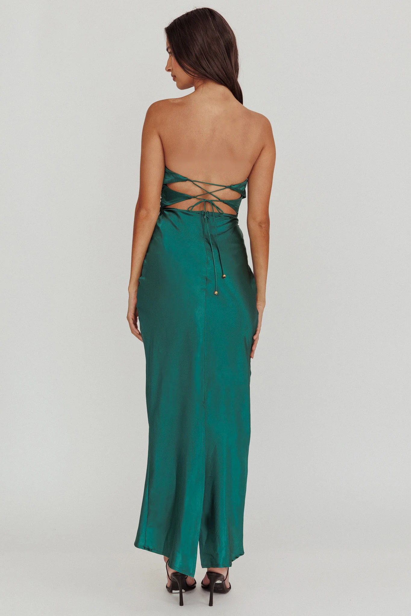 Good Impression Double Twist Midi Dress Forest Green - Image 2