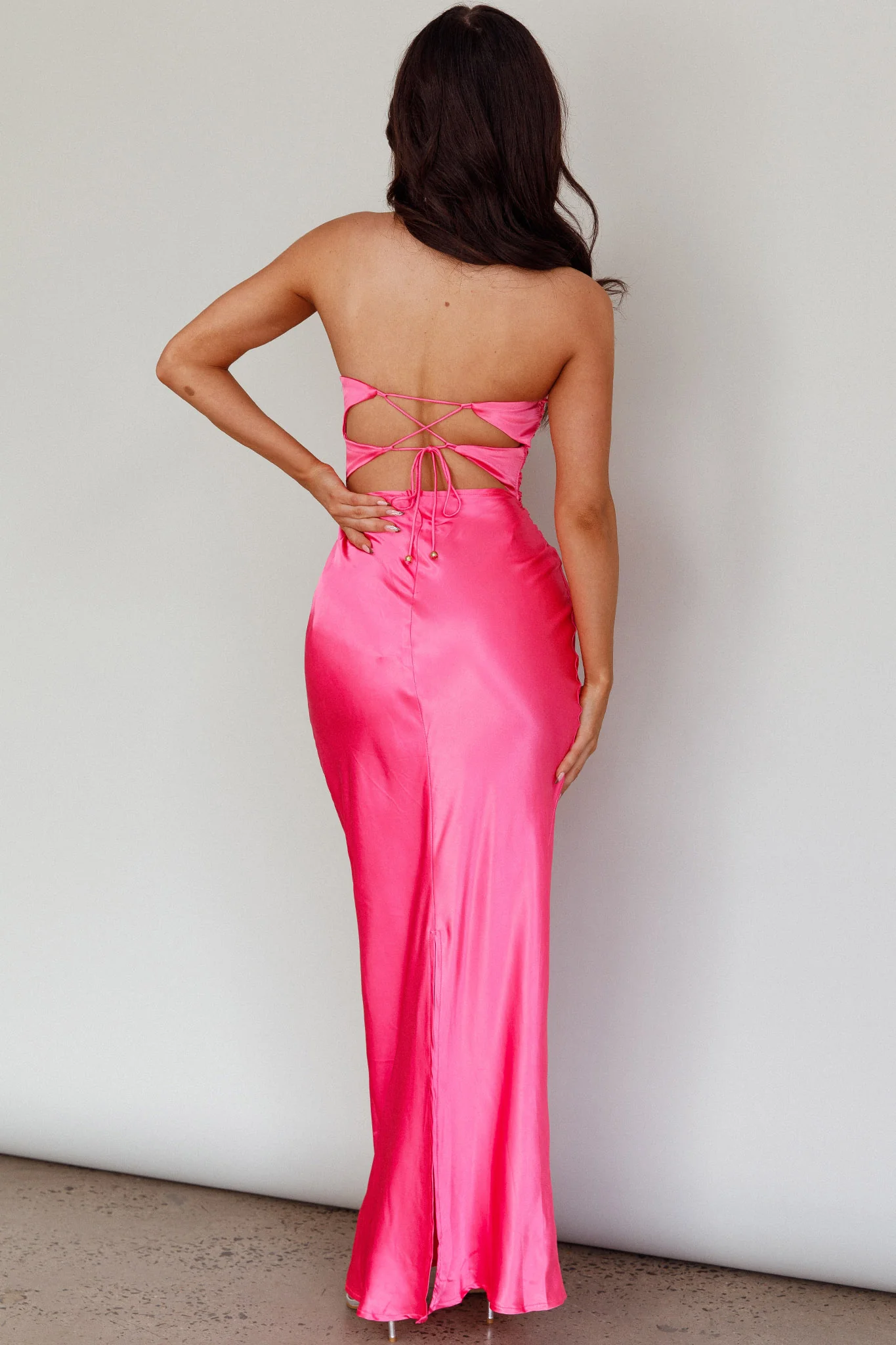 Good Impression Double Twist Midi Dress Hot Pink - Image 2