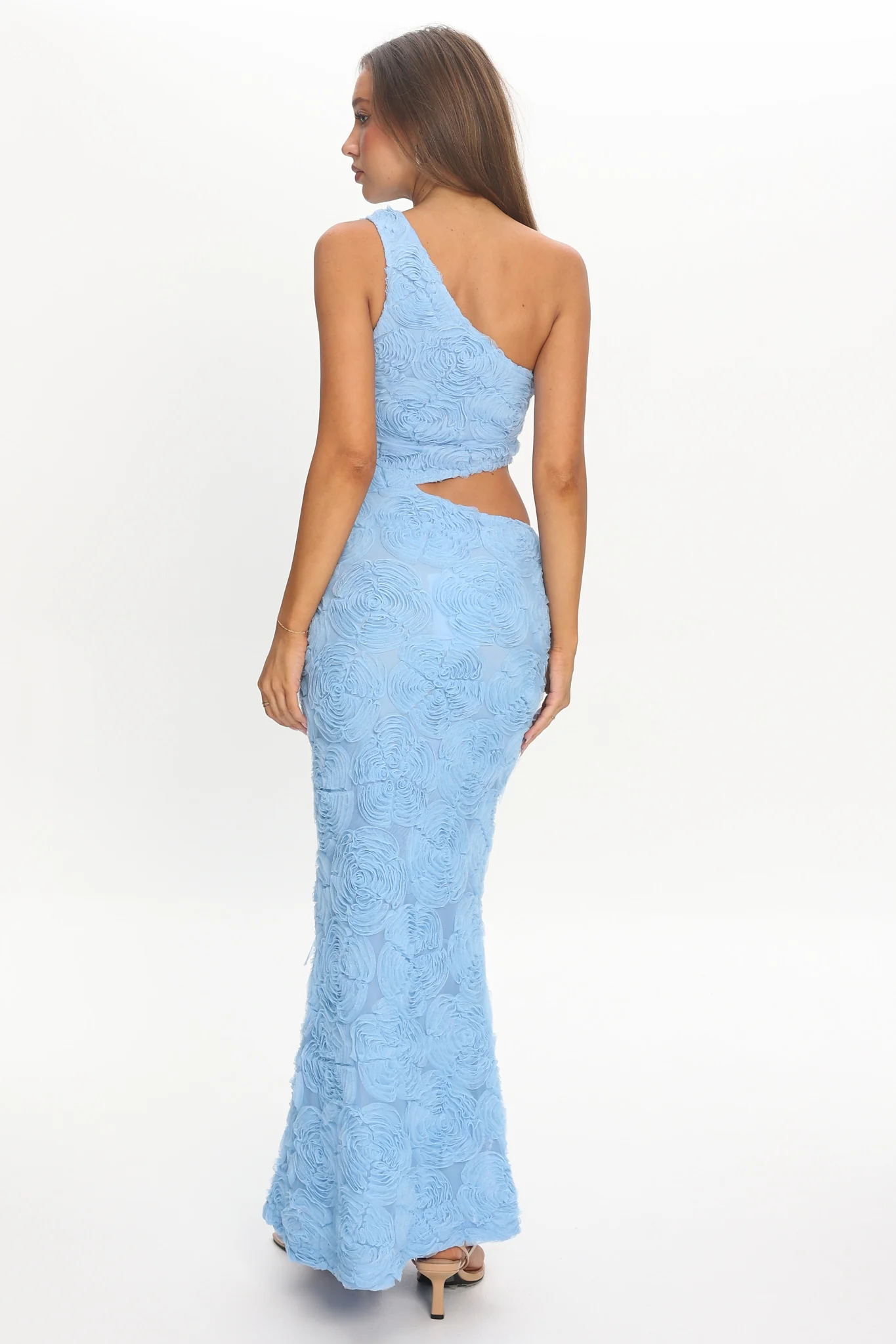 Goodnight Sweetheart Cut-Out Maxi Dress Embellished Blue - Image 3