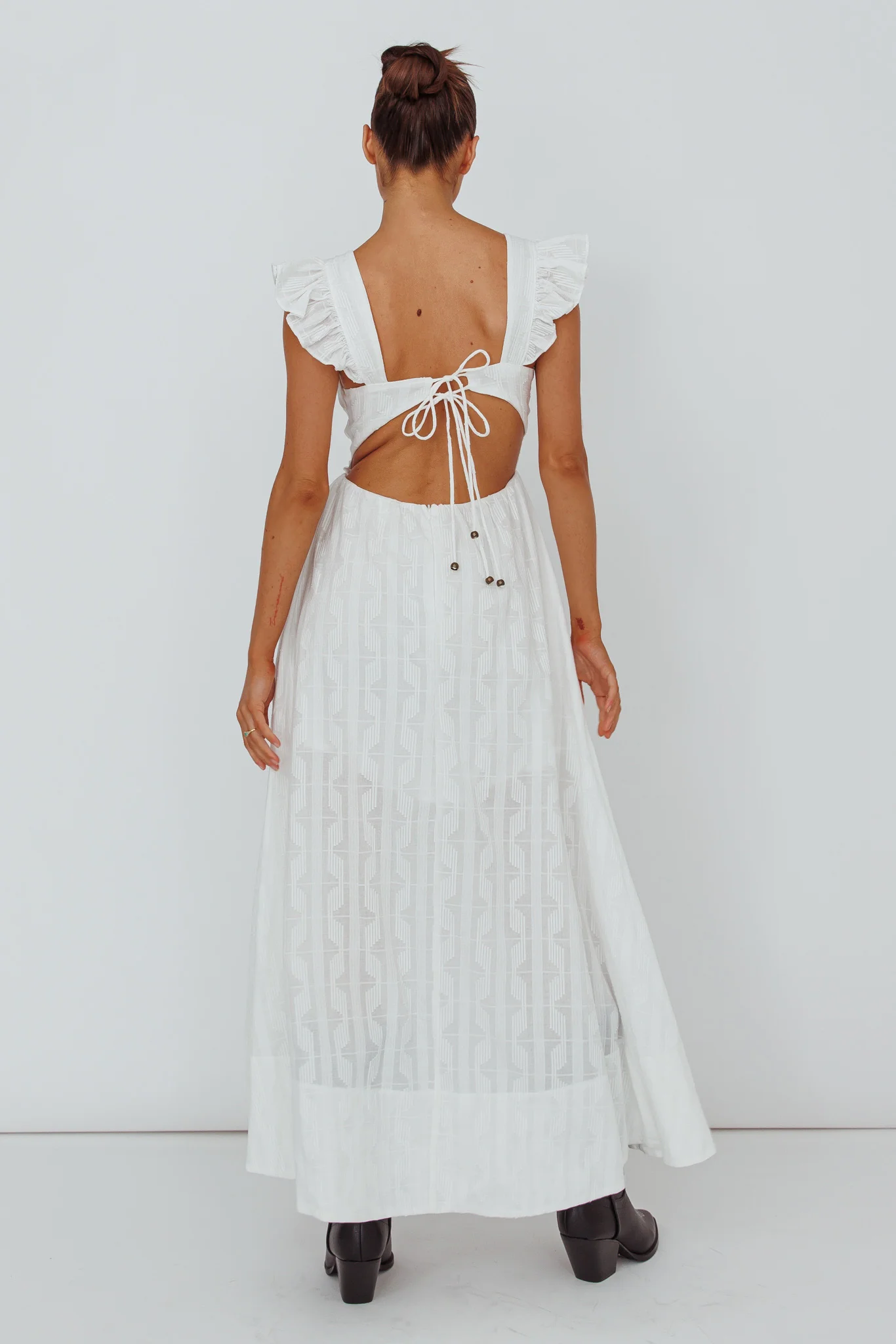Greatest Hits Ruffle Strap Maxi Dress White - Image 2
