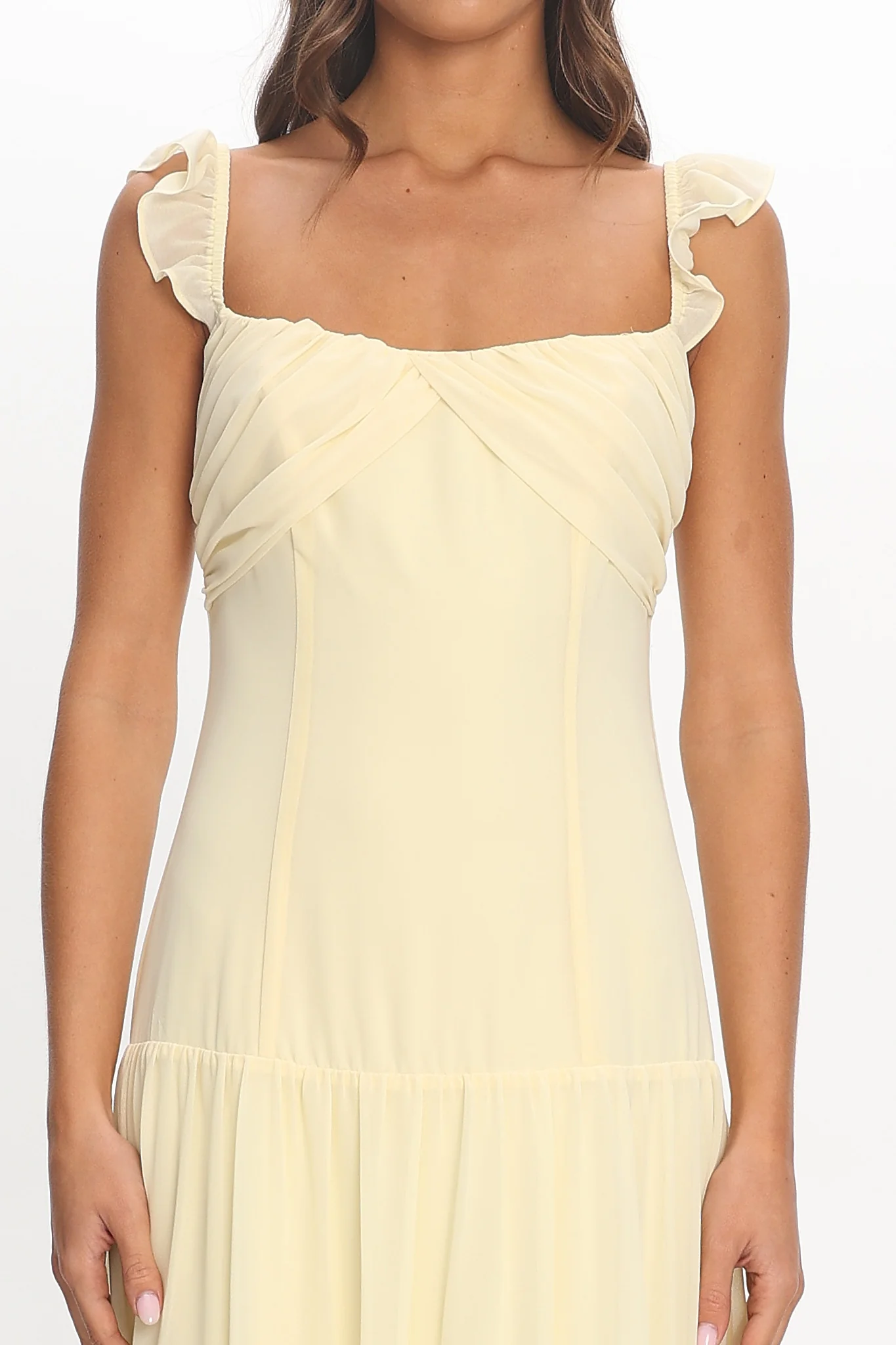 Haisley Drop Waist Ruffle Maxi Dress Butter - Image 4