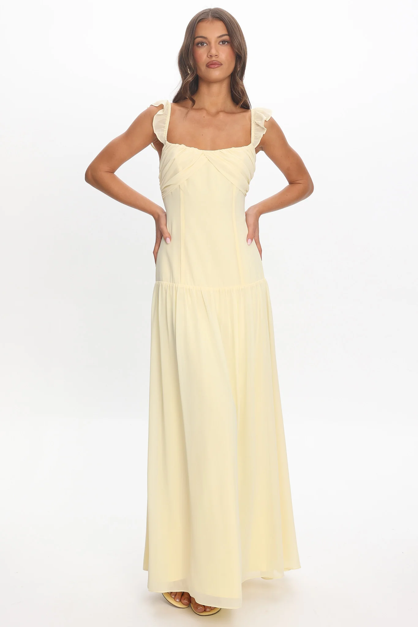 Haisley Drop Waist Ruffle Maxi Dress Butter - Image 5