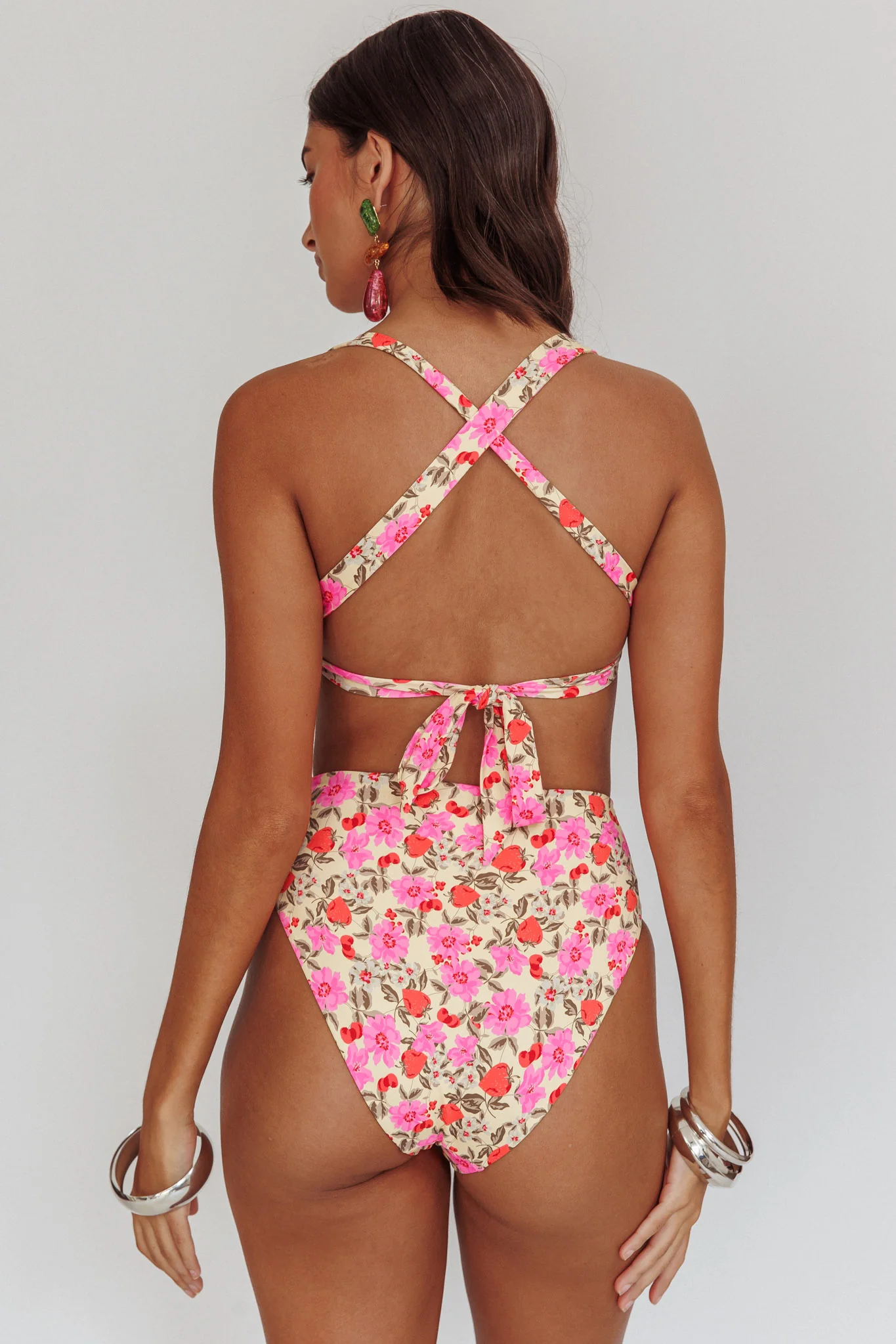 Harmonia High Waist Bikini Bottom Yellow Floral - Image 3