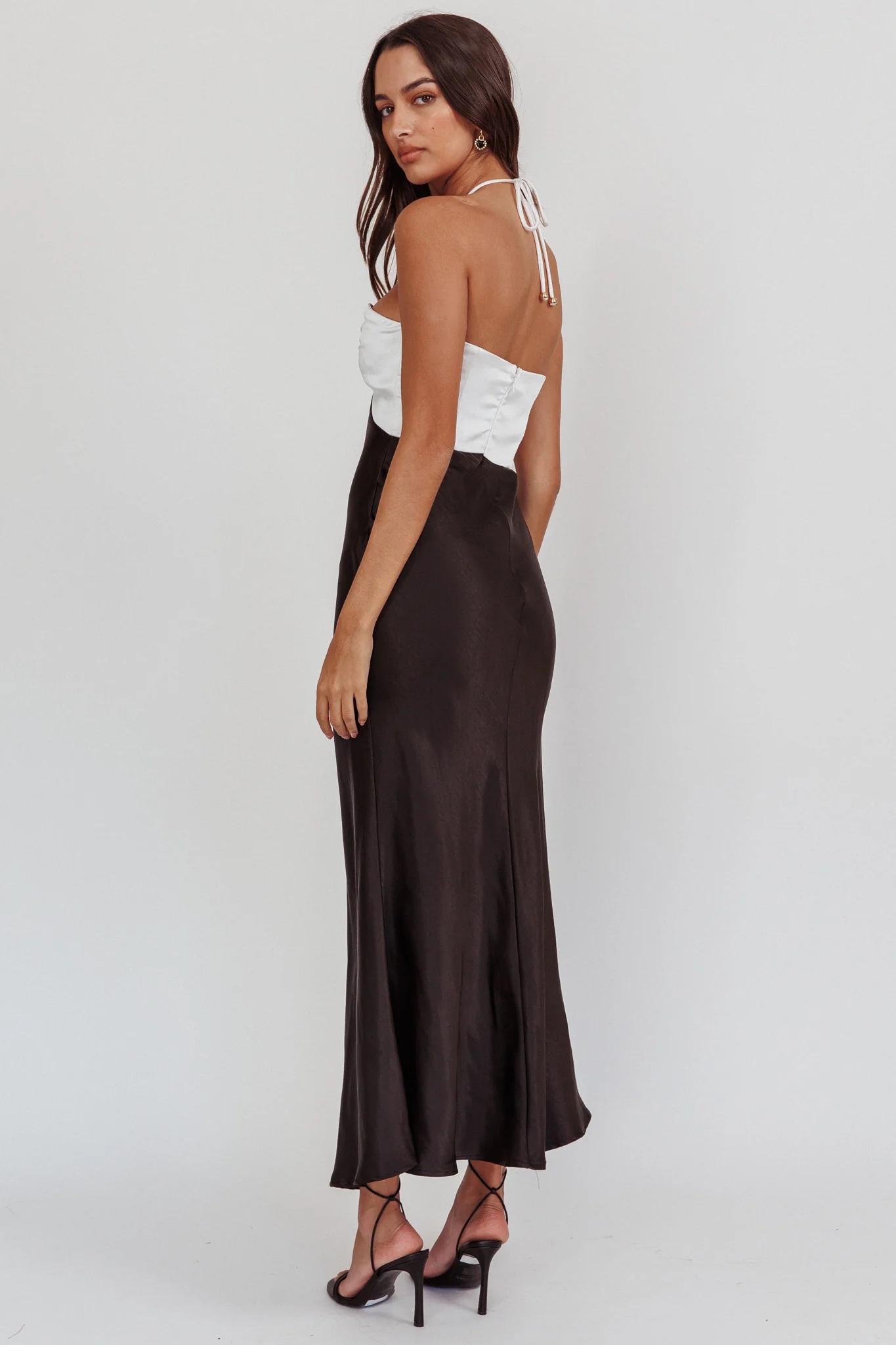 Hassie Knot Bust Halter Midi Dress Black - Image 2