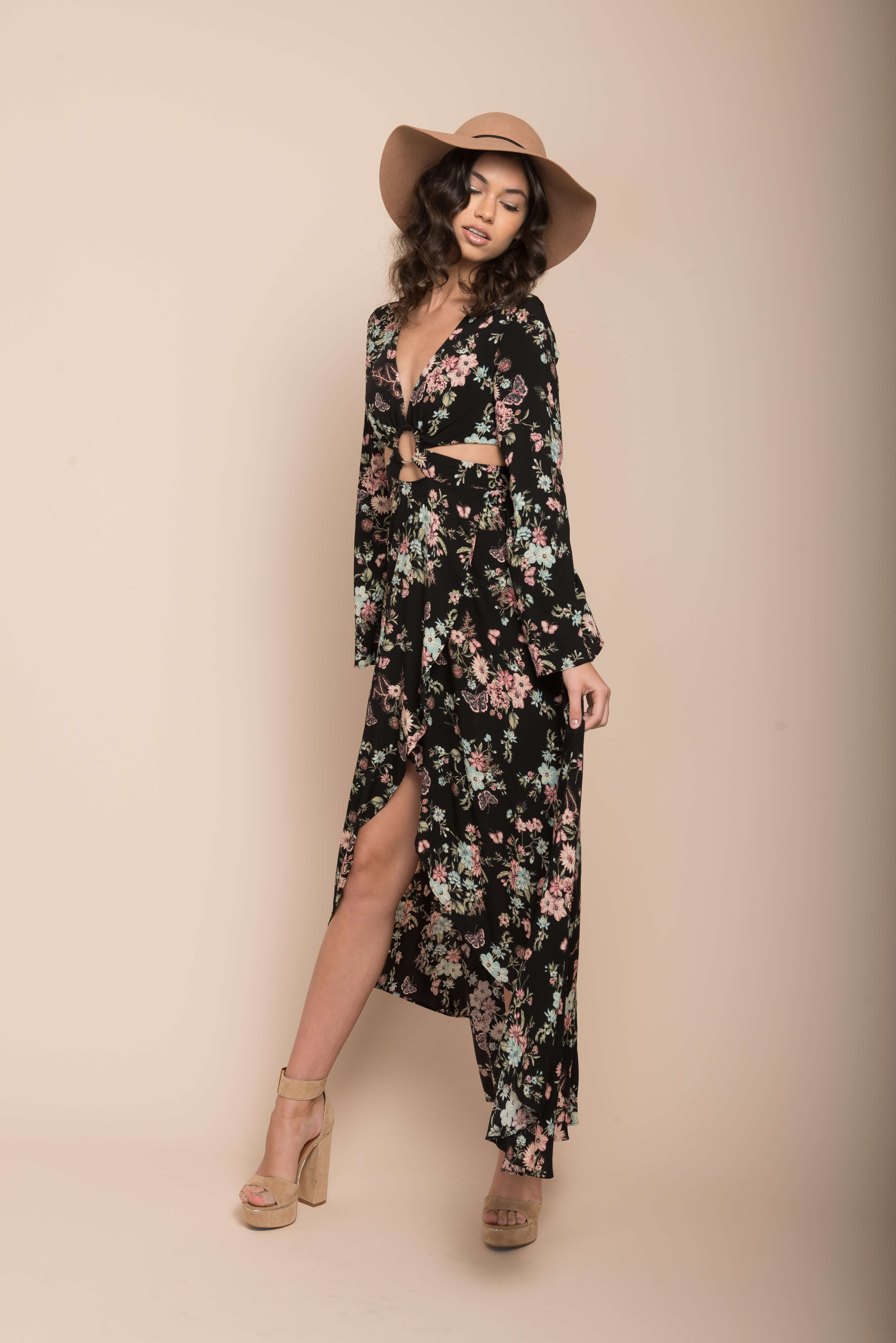Havana High Slit Maxi Dress Black - Image 2