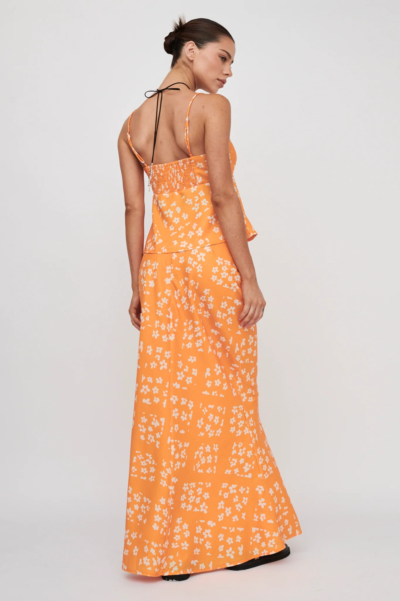 Heart & Soul Maxi Skirt Floral Orange - Image 3