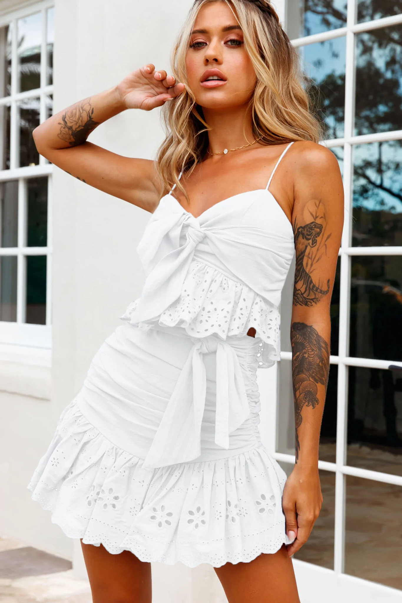 Heartland Bow Tie Bust Top White - Image 5