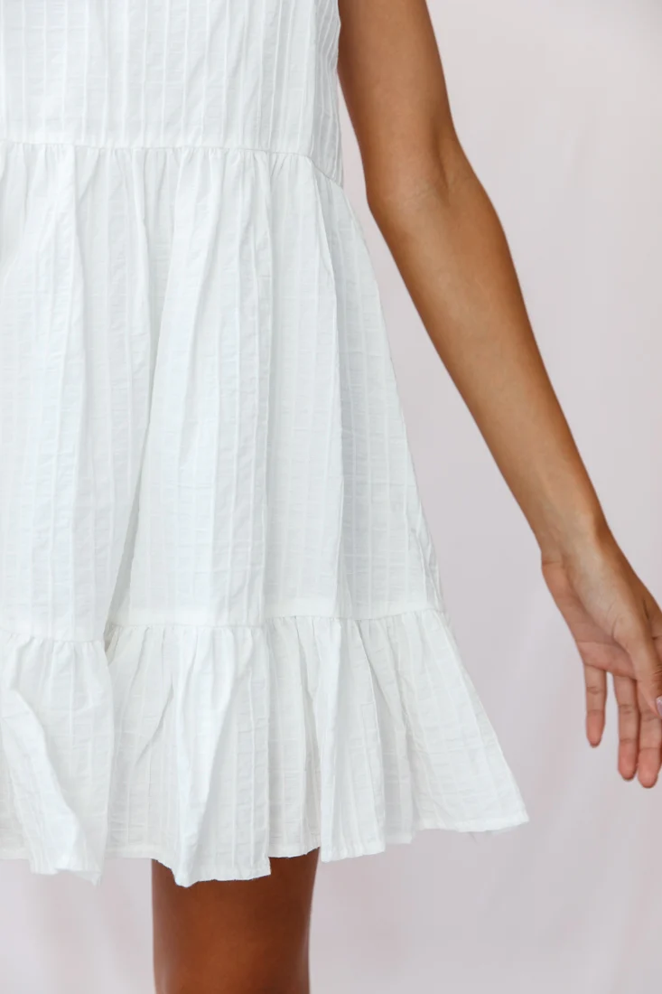 Heather Round Neck Swing Dress White - Image 5