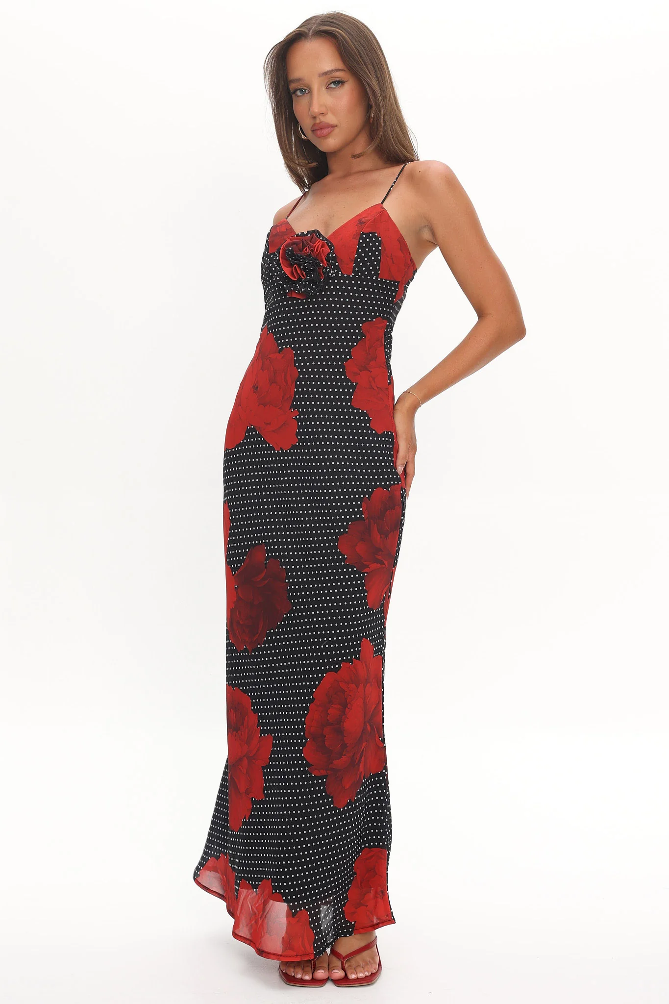 High Roller Rosette Maxi Dress Print Black